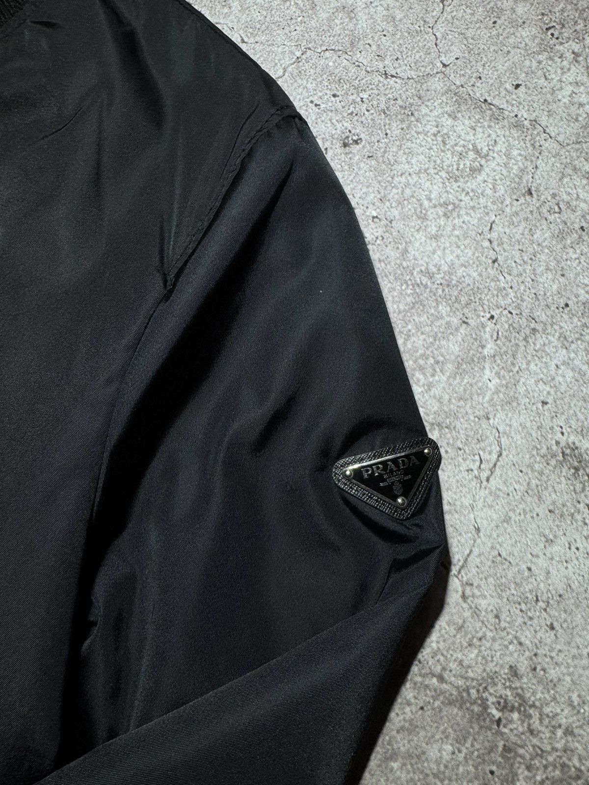 Prada Prada Nylon Bomber Jacket Black Rare Triangle Logo Size US M / EU 48-50 / 2 - 4 Thumbnail
