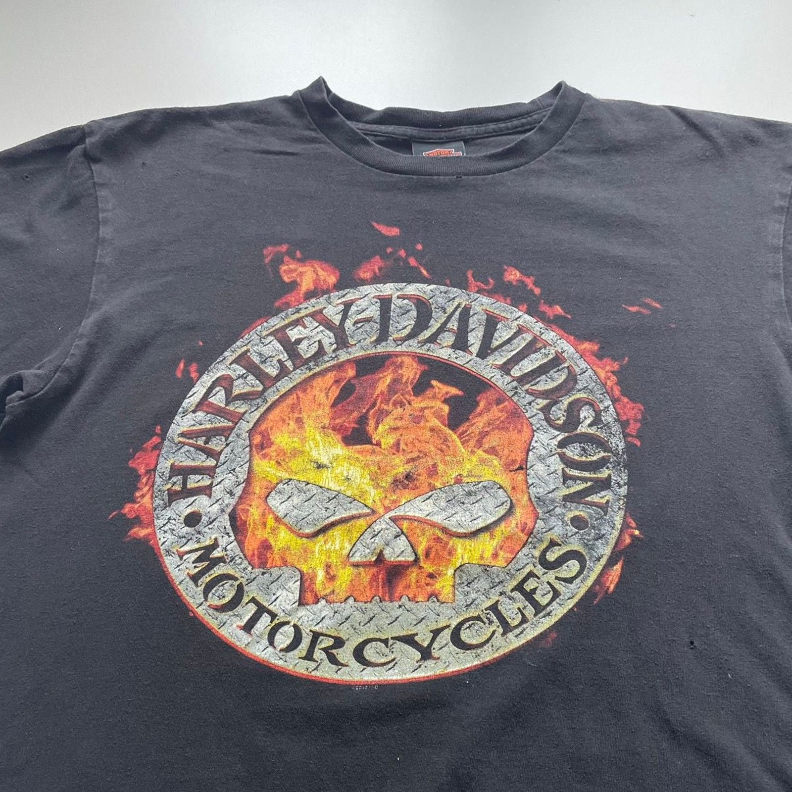 Harley Davidson Vintage Y2K Harley Davidson Skull T Shirt Large Faded Black Size US L / EU 52-54 / 3 - 2 Thumbnail