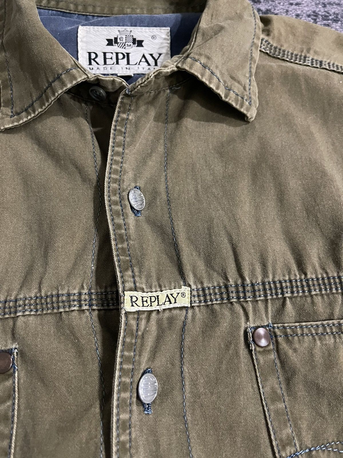 Replay × Vintage Vintage Replay Italy Longsleeve Button Shirt Size US XL / EU 56 / 4 - 7 Thumbnail