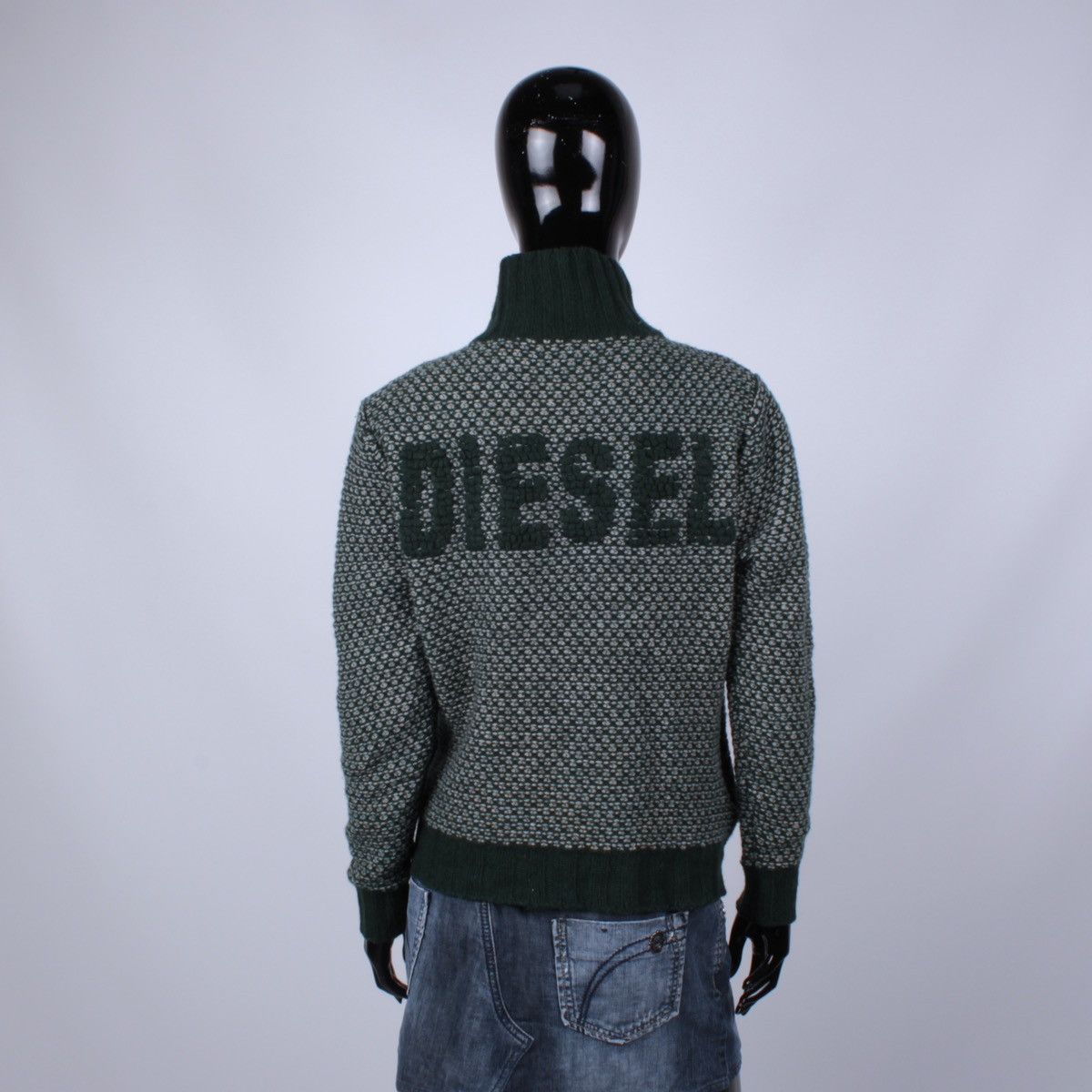 Diesel × Vintage Y2K DIESEL Vintage Cotton Knit Full Zip Big Logo Sweater Size M / US 6-8 / IT 42-44 - 4 Thumbnail
