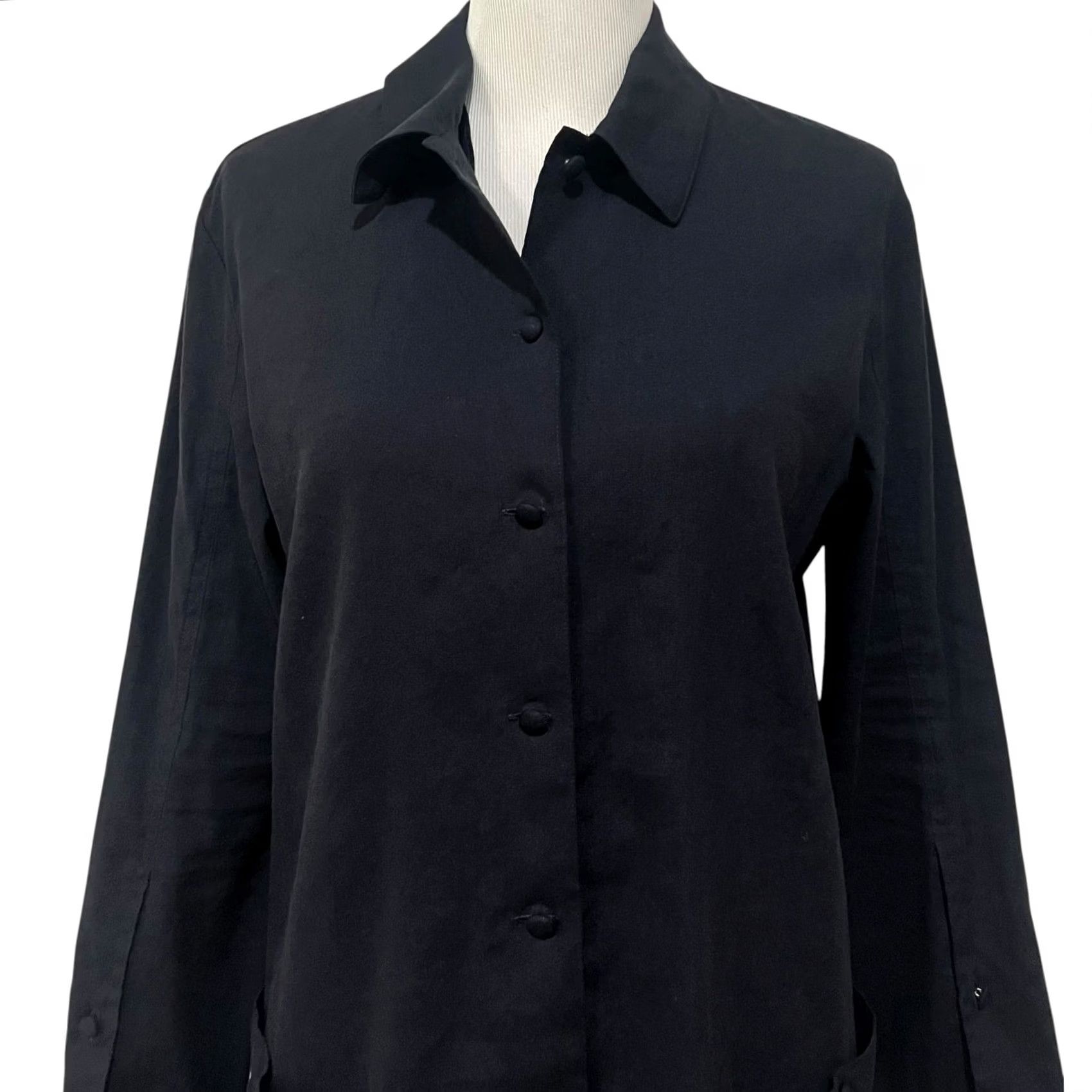 Theory VINTAGE Theory Linen Blend Shirt Jacket Tunic Dark Navy Minimalist Button Up Women’s M Size M / US 6-8 / IT 42-44 - 5 Thumbnail