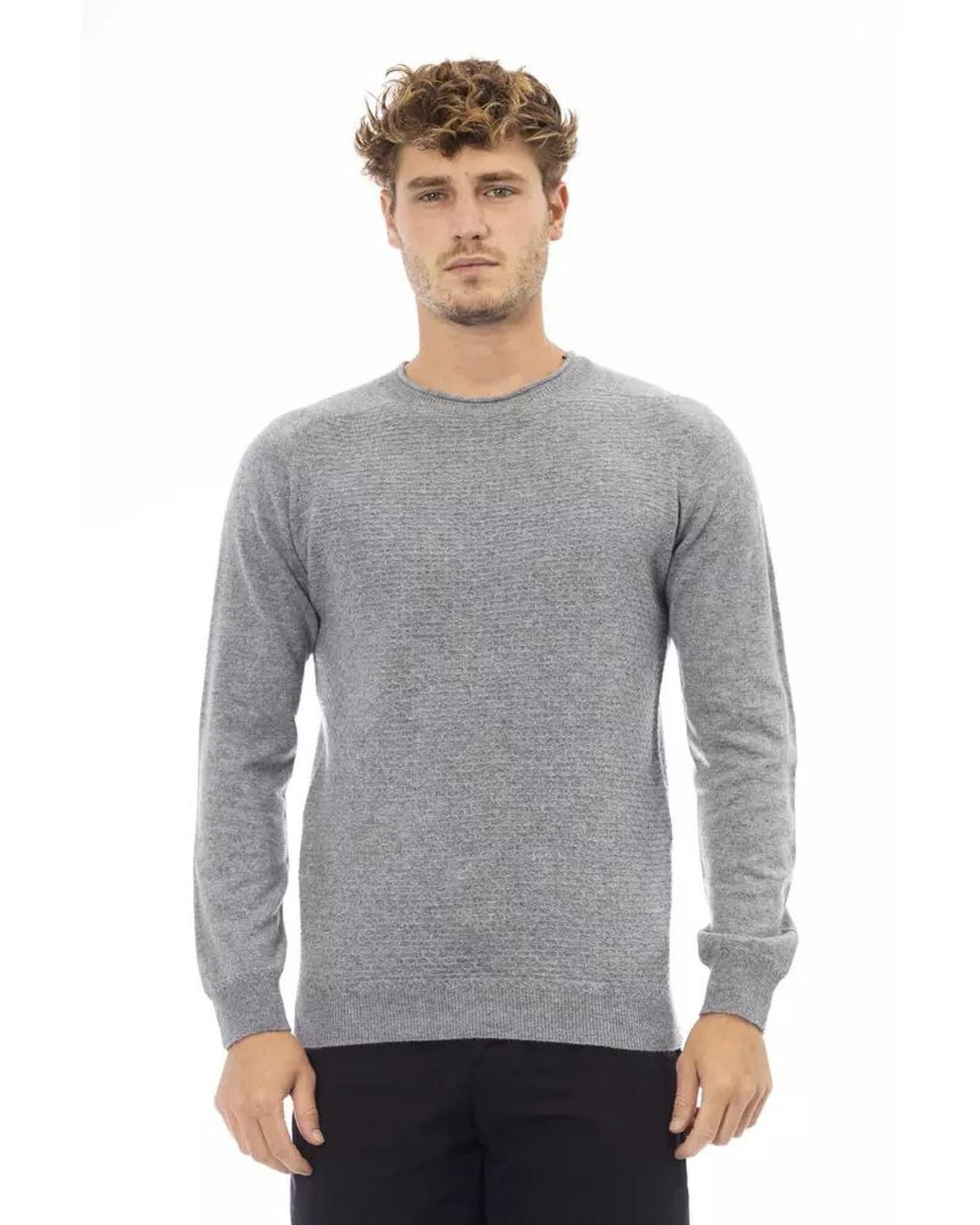 Image of Alpha Studio Crewneck Sweater in Grey, Men's (Size XL)