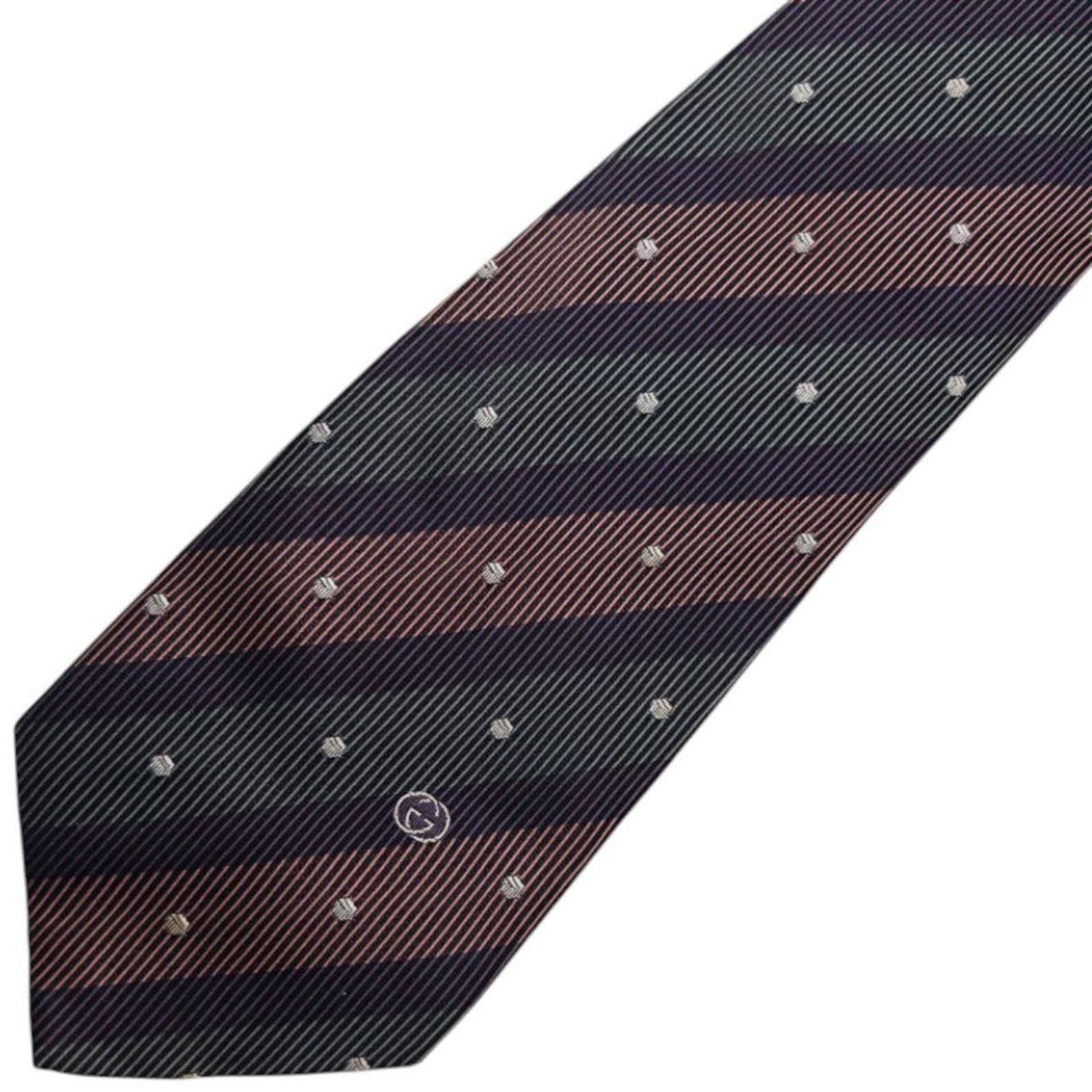 Gucci Vintage Gucci Striped Silk Tie Size ONE SIZE - 5 Thumbnail