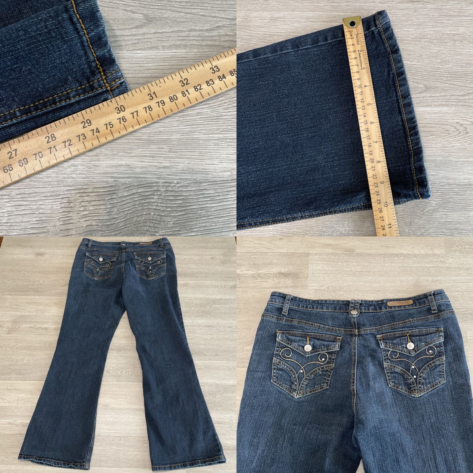 Denime VINTAGE Cosmopolitan Jeanswear Women's Bootcut Jeans Size 16 Blue Denim Embroidered High Rise Size 38" / US 16 / IT 52 - 8 Thumbnail