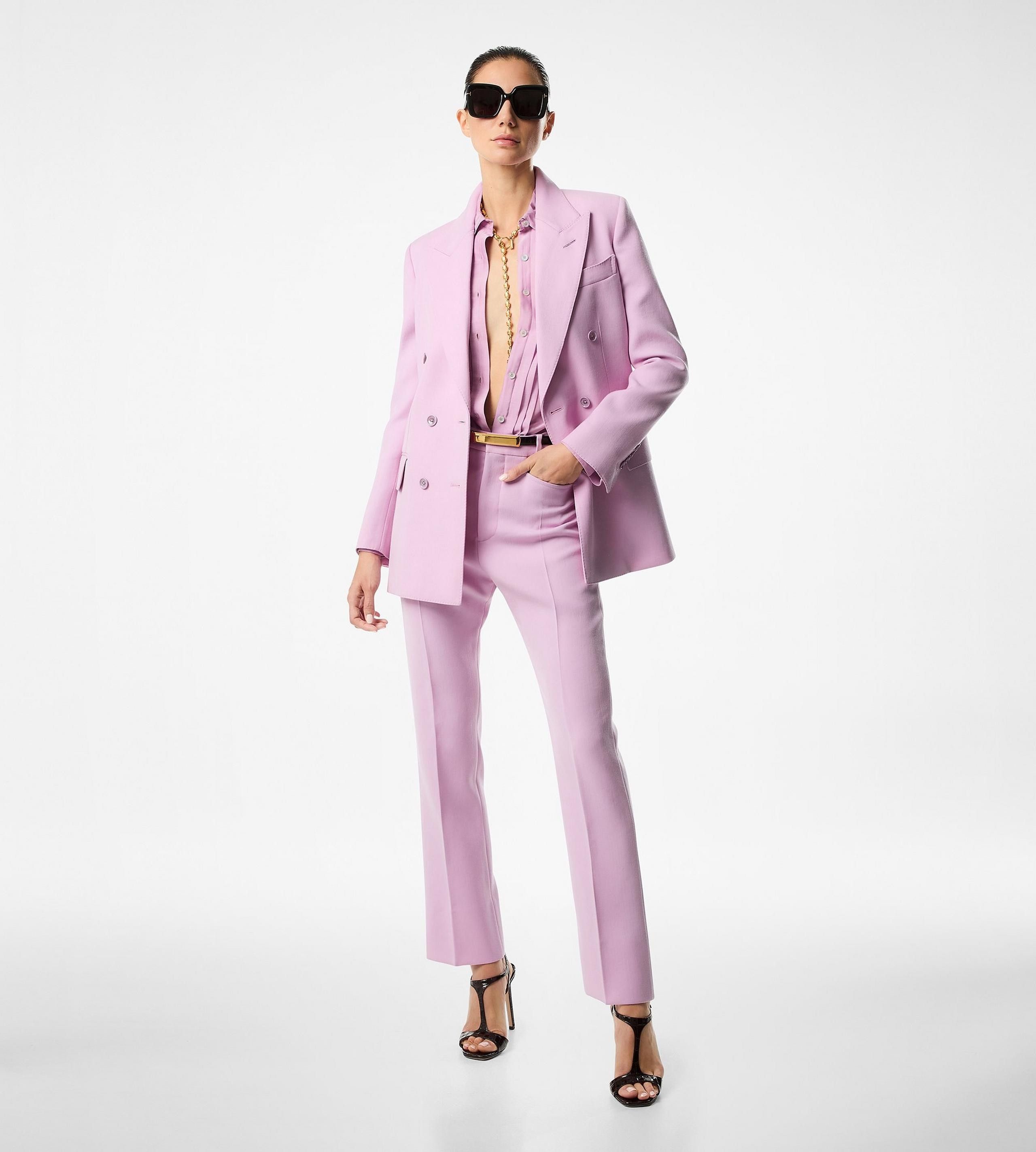 Tom Ford o1w1db10525 GI2971 Double-breasted Jacket in Purple Size XL / US 12-14 / IT 48-50 - 3 Thumbnail