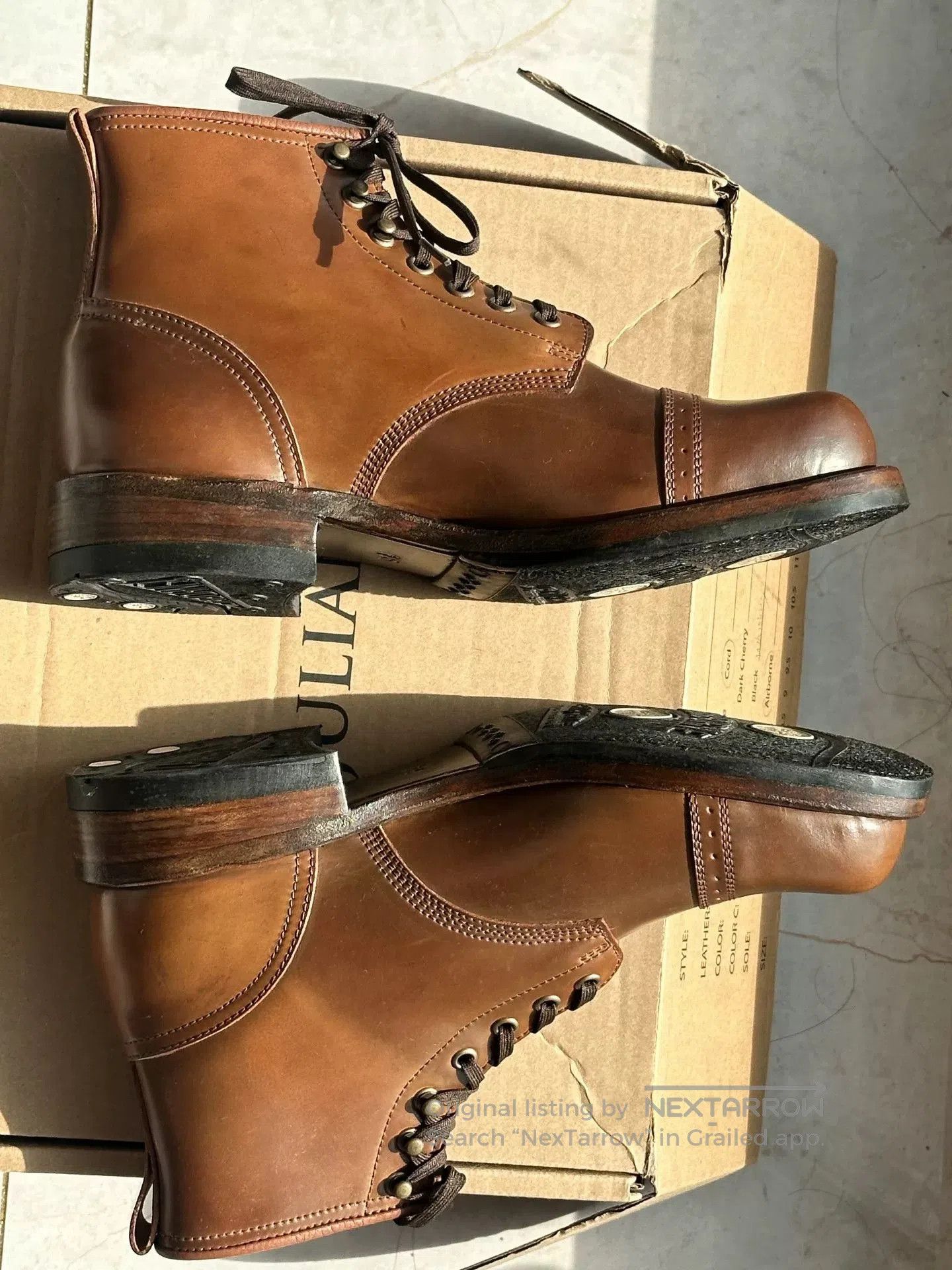 Viberg Julian Bowery Whiskey Shell Paratrooper Boots. Size US 7.5 / EU 40-41 - 7 Thumbnail
