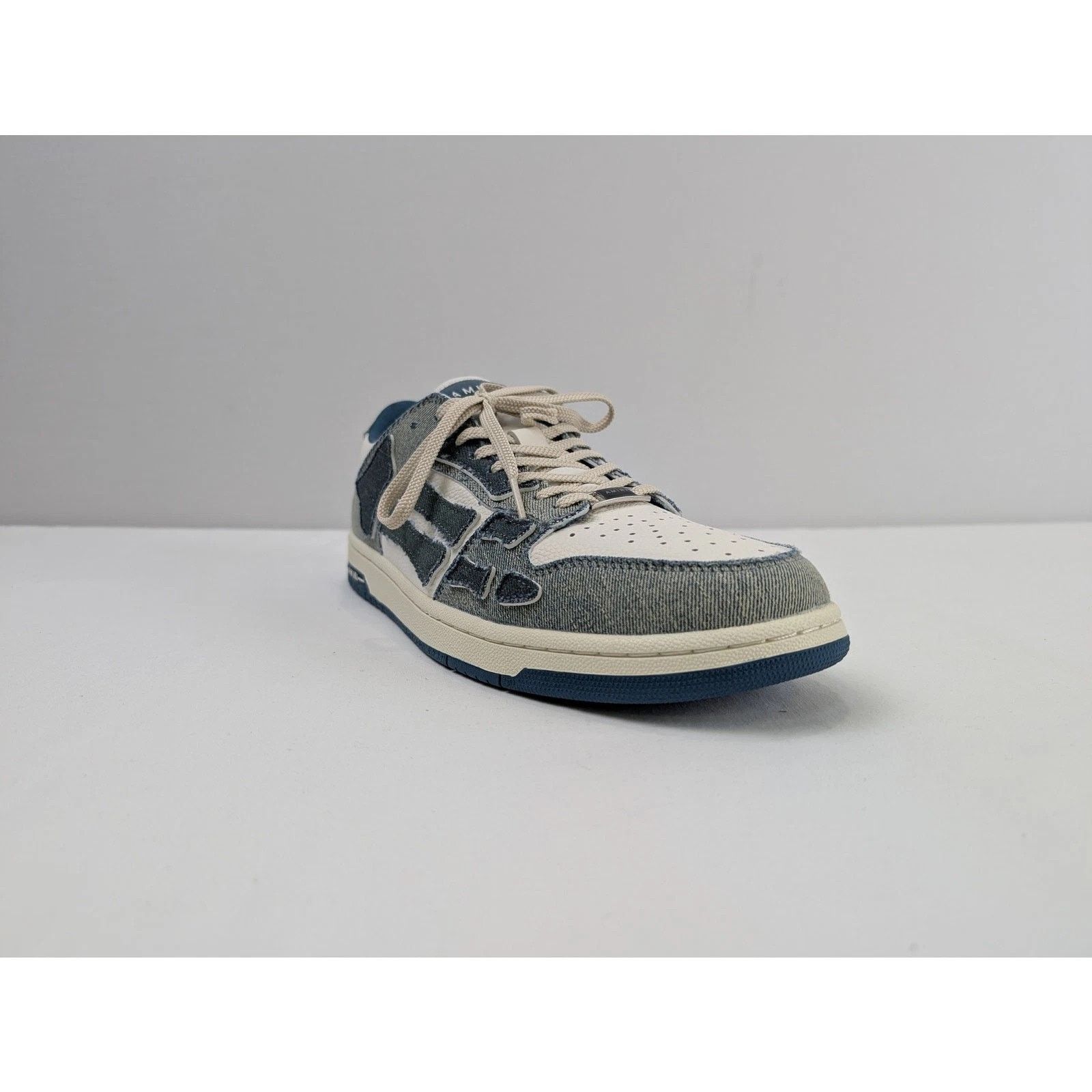 Amiri o1rshd1 Q:3 / Vintage Denim Skel Top Low in Slate Blue Size US 12 / EU 45 - 3 Thumbnail