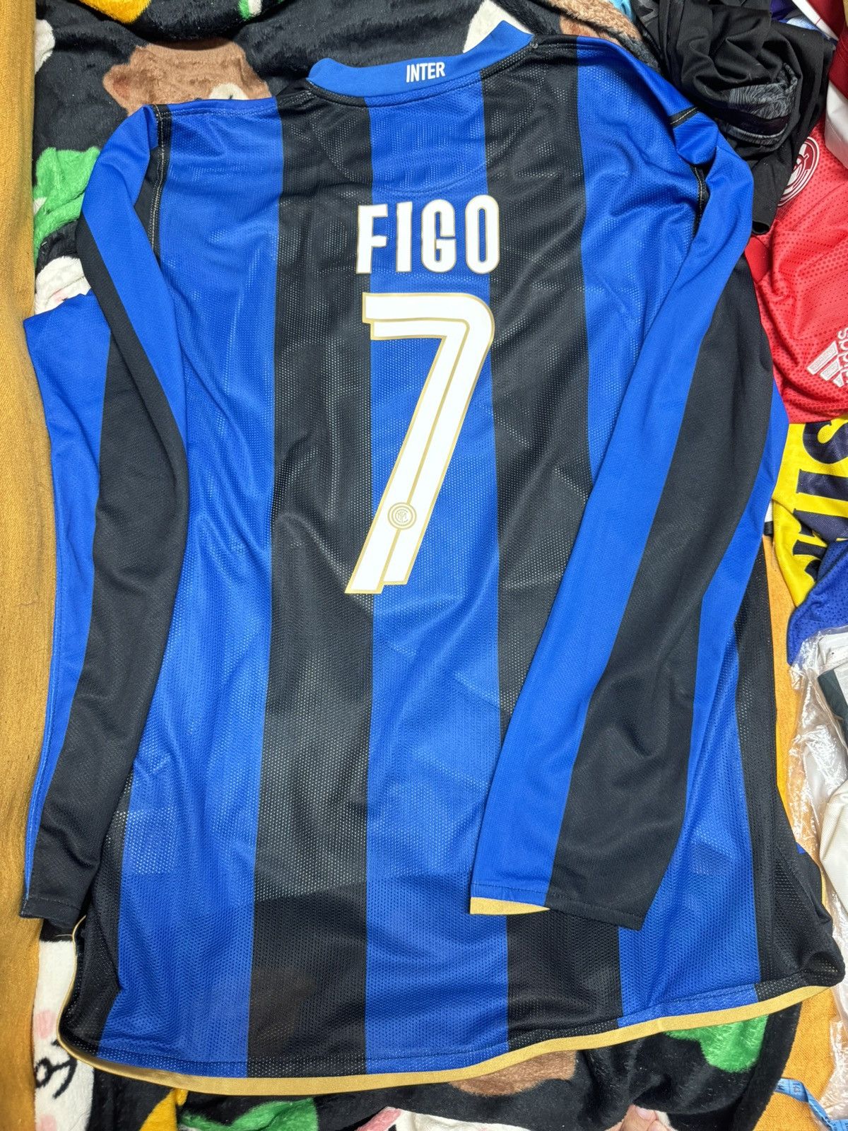 Nike Inter Milan 08/09 P2R player issue L/S shirt #7 Figo | Grailed