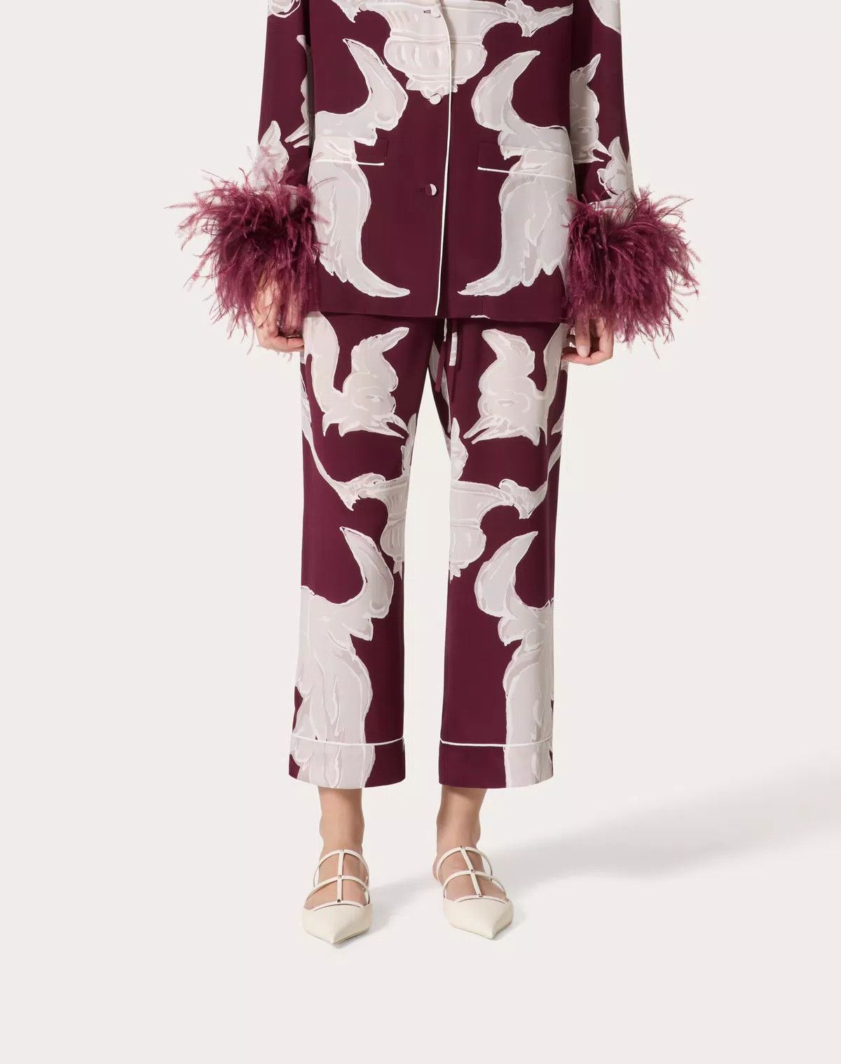 Valentino o1s1wg110525 Crepe Chine Metamorphos Trousers in Multicolor Size 27" / US 4 / IT 40 - 5 Thumbnail