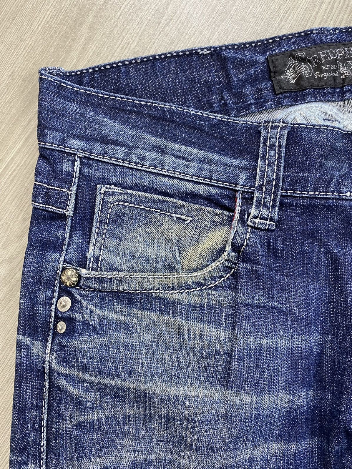 2000s Redpepper Embroidery Studded Punk Faded Jeans LGB