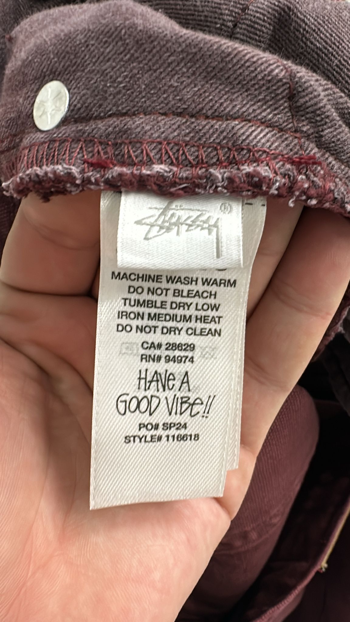 Stussy × Vintage Stussy Big Ol Jean Wine Size 34 Size US 34 / EU 50 - 6 Thumbnail