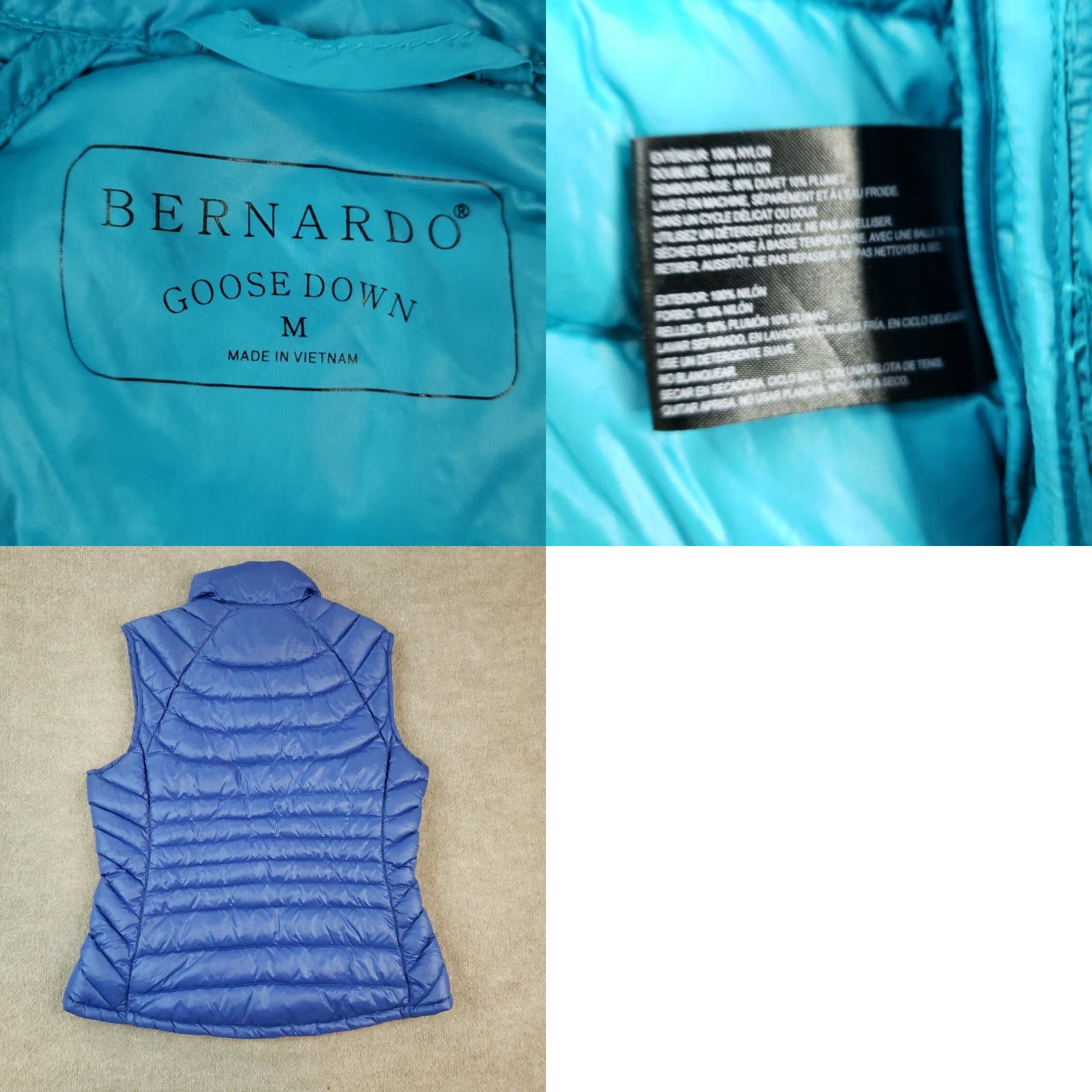 Vintage Bernardo Blue Down Puffer Vest Womens Medium Size M / US 6-8 / IT 42-44 - 8 Thumbnail