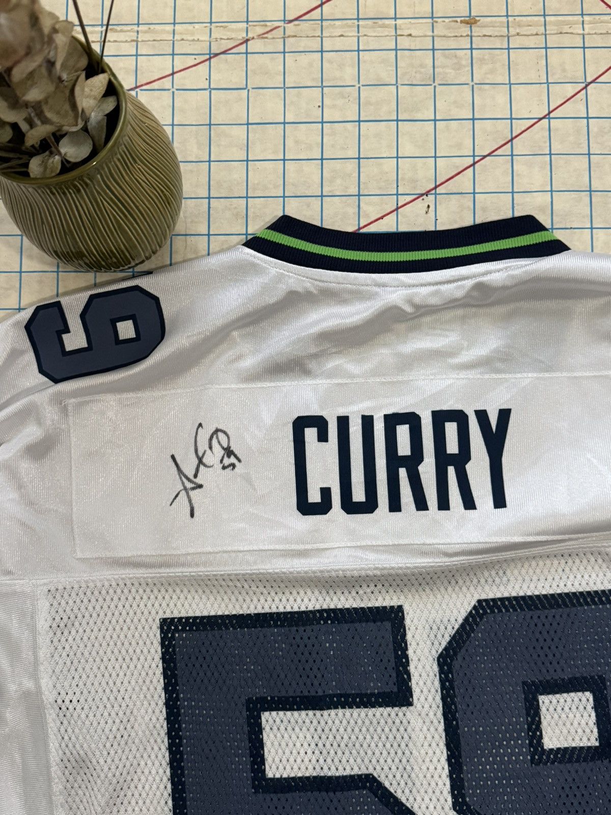 NFL × Reebok × Vintage Reebok Seattle Seahawks Signed Aaron Curry Jersey White Larg Size US L / EU 52-54 / 3 - 14 Thumbnail