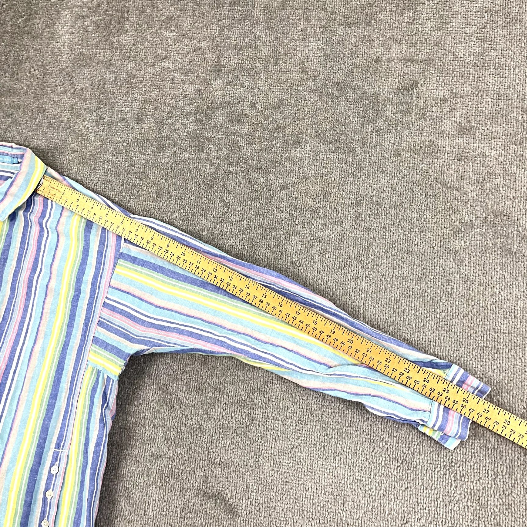 J.McLaughlin J. MCLAUGHLIN Shirt Womens XS Pastel Striped Oversized Linen Blend Popover Top Size XS / US 0-2 / IT 36-38 - 7 Thumbnail