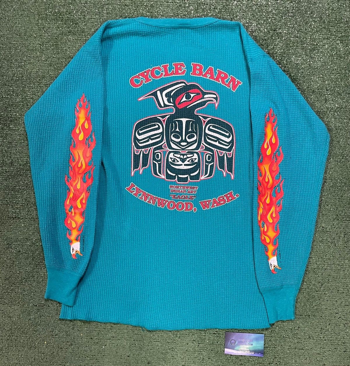Harley Davidson Vintage 1990s Harley Davidson flame eagle thermal longsleeve Size US XL / EU 56 / 4 - 2 Thumbnail