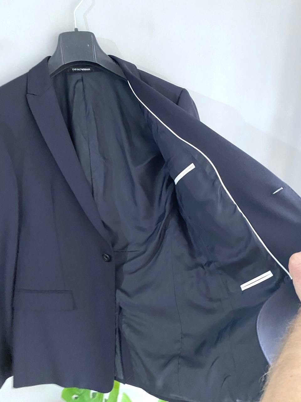 Emporio Armani Emporio Armani Navy Virgin Wool Slim Fit Men's Suit Size 48 Size 48S - 8 Thumbnail