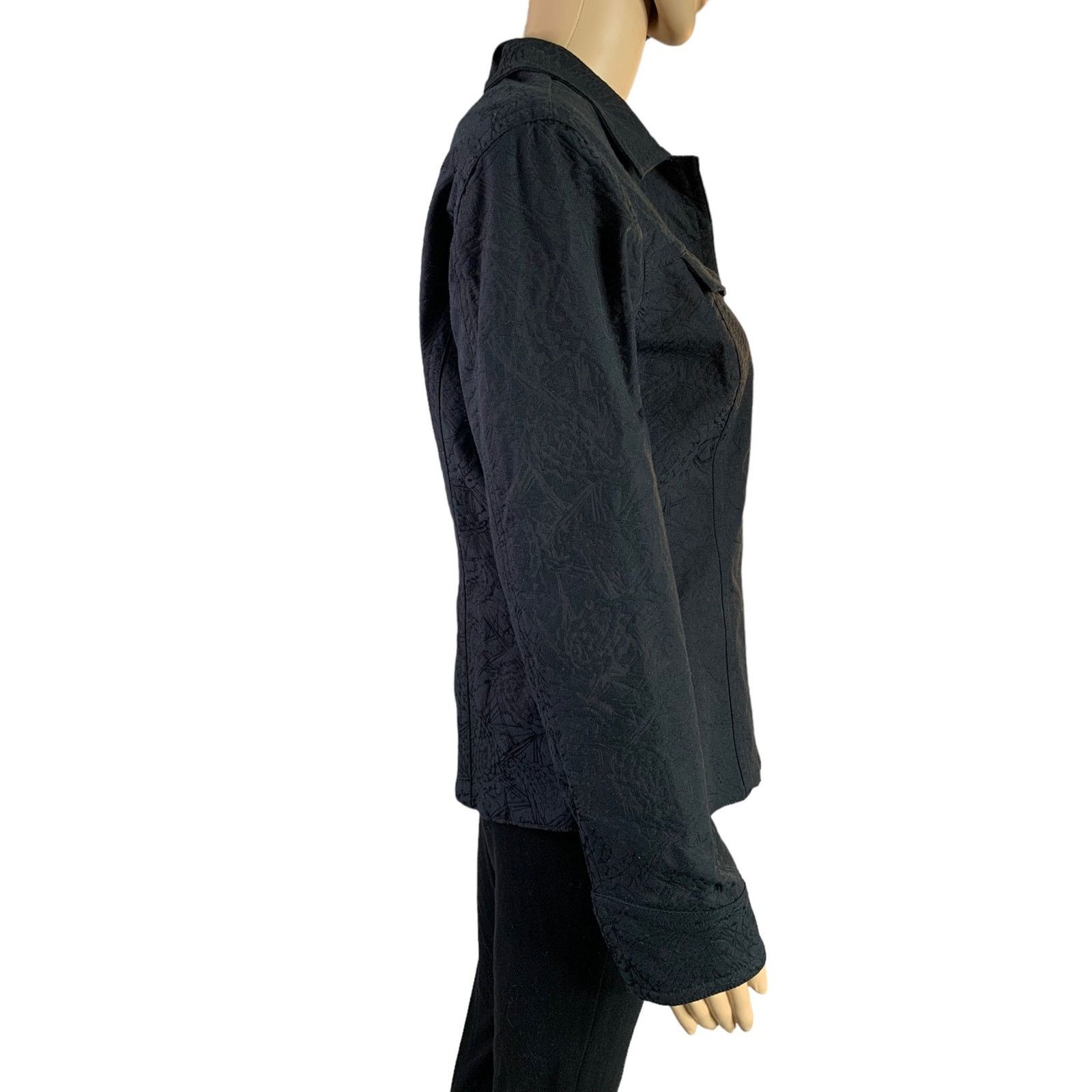 Chicos Chico's Women's Size 0 US 4 Mid-Length Jacket Black Size S / US 4 / IT 40 - 6 Thumbnail