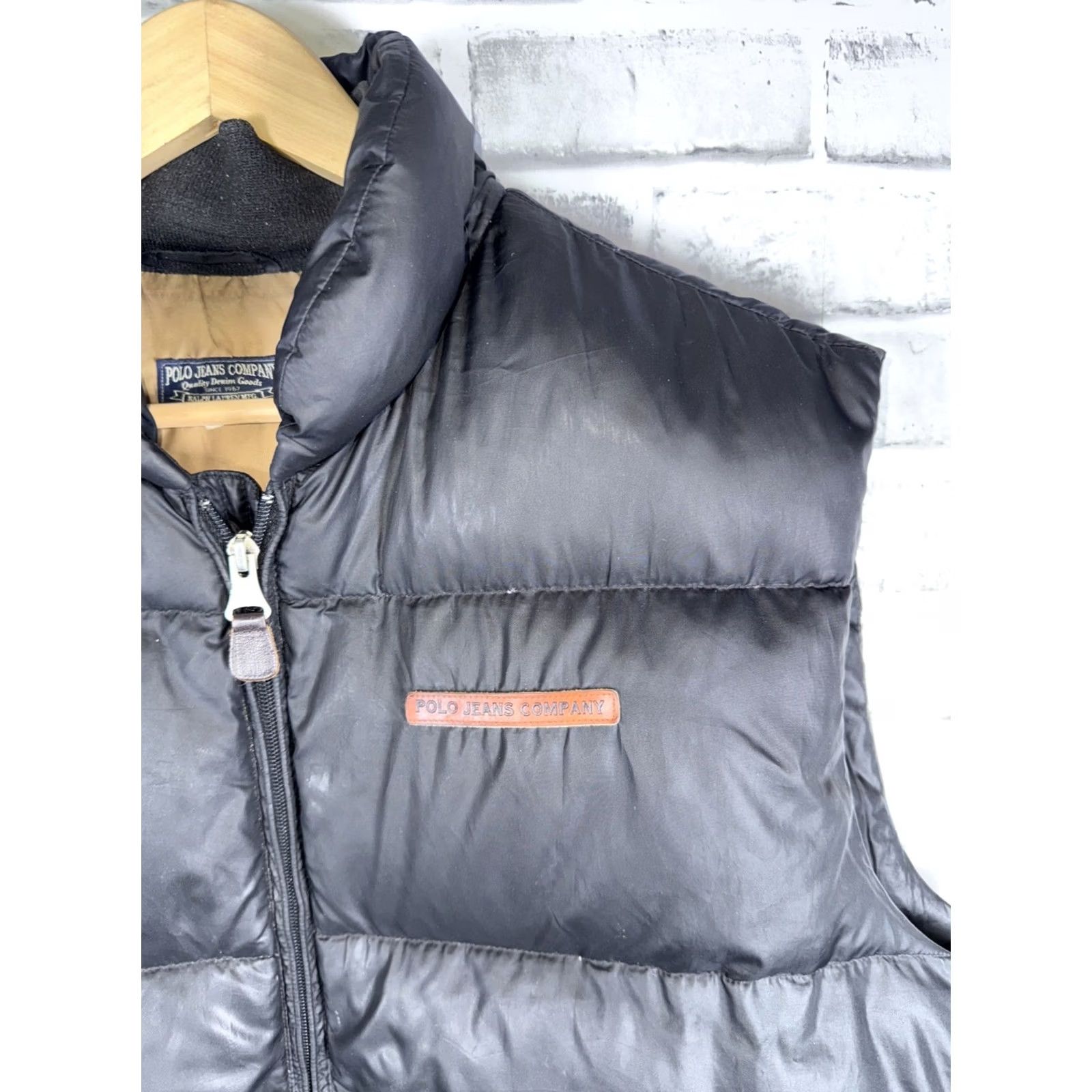 Vintage Polo Jeans Company Vest Puffer Down Insulated Outerwear Jacket Winter MENS L Black Zip Pockets Quilted Logo Full Zip Slit? Size US L / EU 52-54 / 3 - 2 Thumbnail