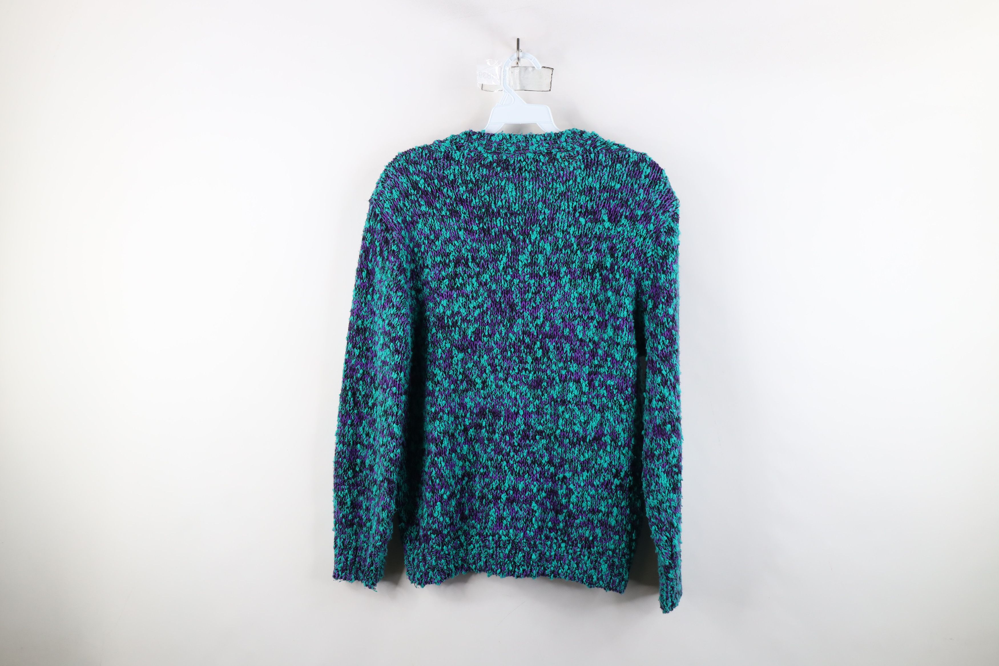 Vintage Vintage 90s Streetwear Textured Knobby Knit Cardigan Sweater Size L / US 10 / IT 46 - 10 Thumbnail