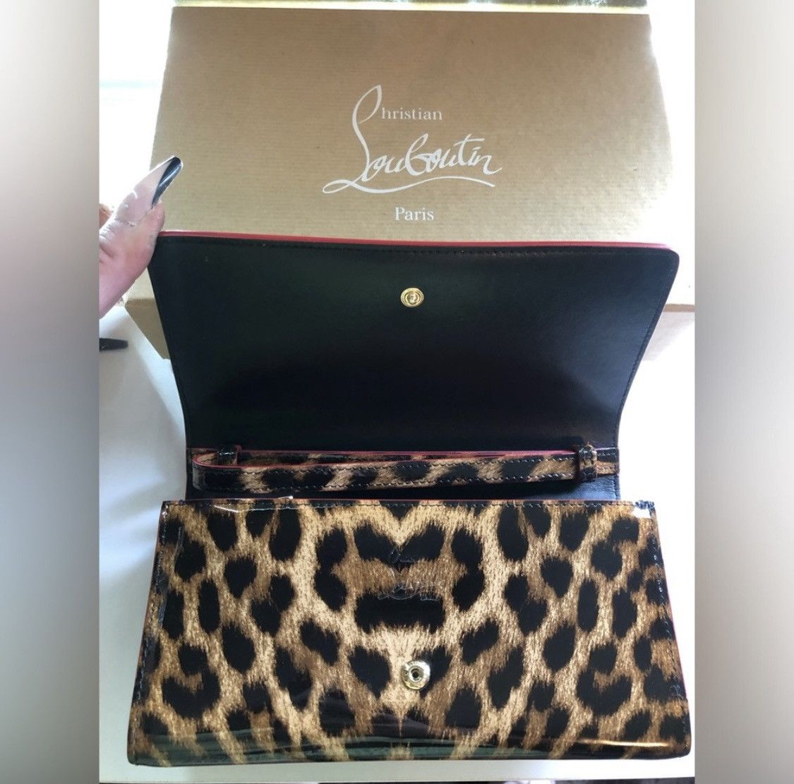 Christian Louboutin Macaron Leopard Panettone Studded Wallet Wristlet Clutch Size ONE SIZE - 7 Thumbnail