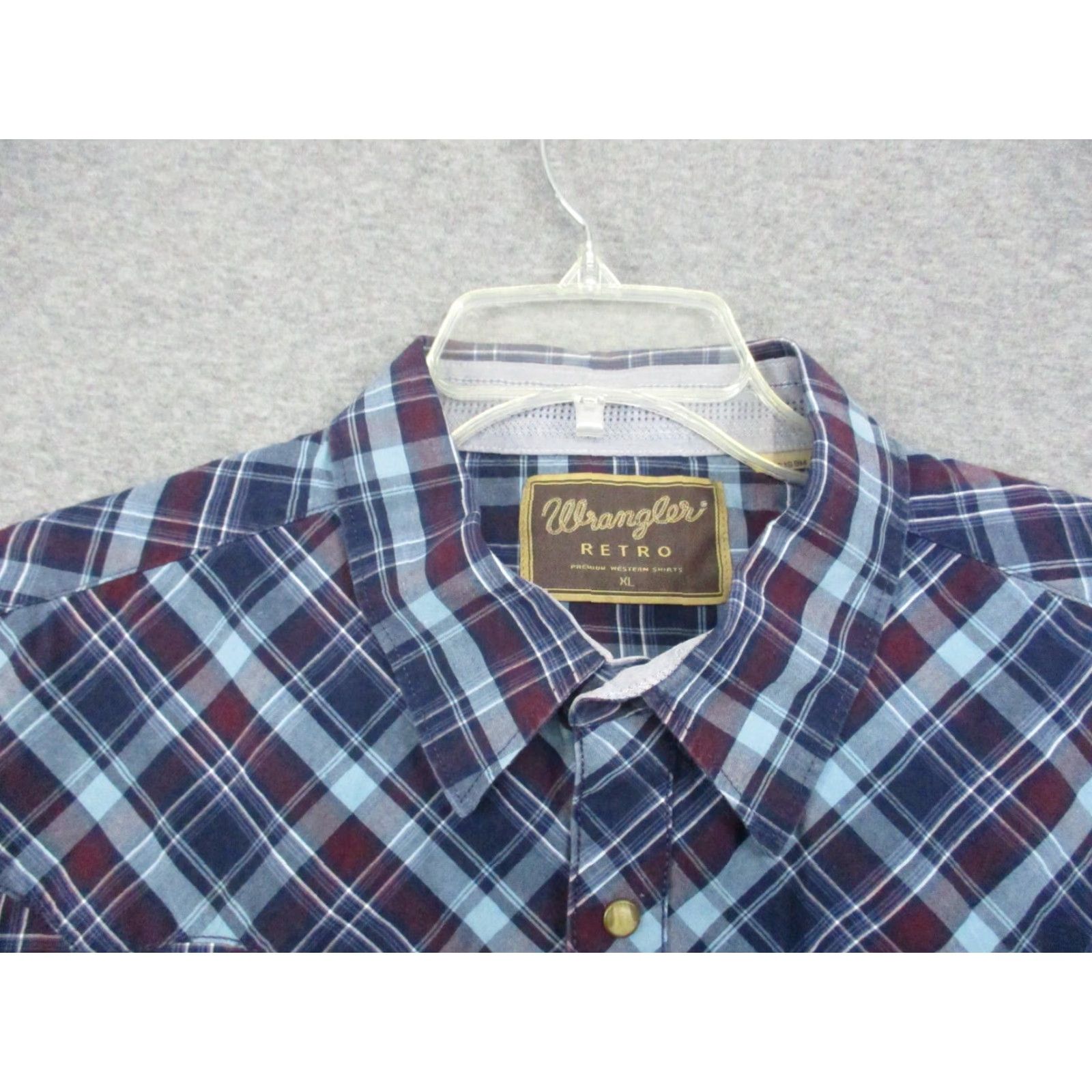 Wrangler Wrangler Retro Western Shirt XL Mens Pearl Snap Blue Plaid Long Sleeve MVR189M Size US XL / EU 56 / 4 - 3 Thumbnail