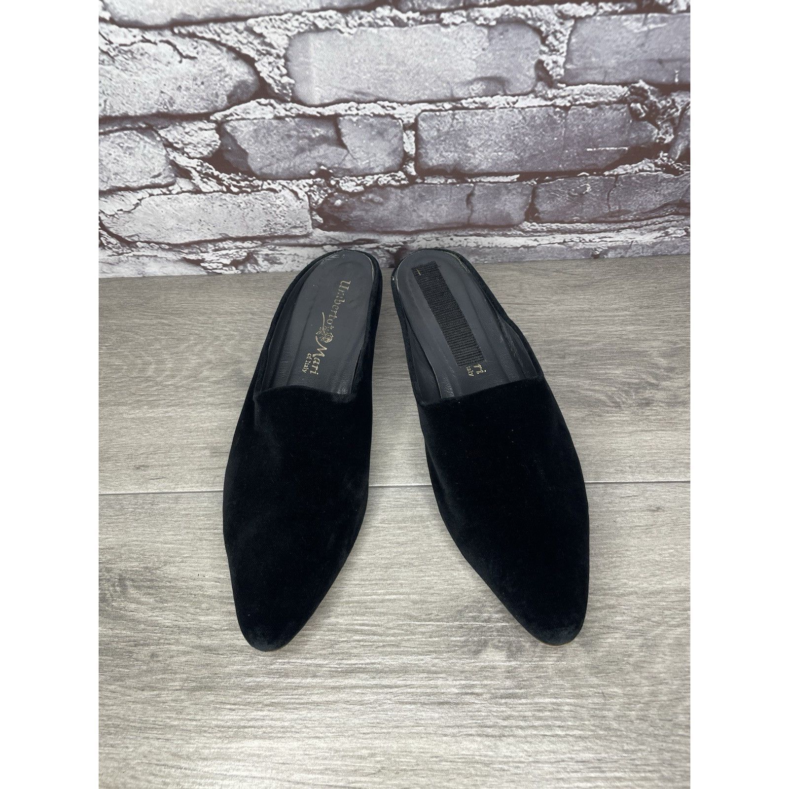 Umbro Umberto Mari Black Suede Leather Slip On Heel Mules Shoes Wo Size US 10 / IT 40 - 13 Thumbnail