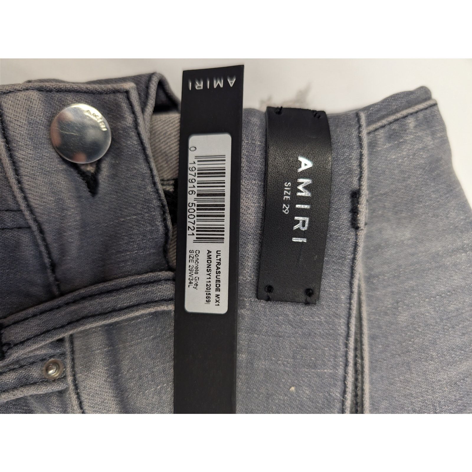 Amiri o1rshd1 Ultrasuede MX1 Denim Jeans in Concrete Grey Size US 29 - 23 Thumbnail