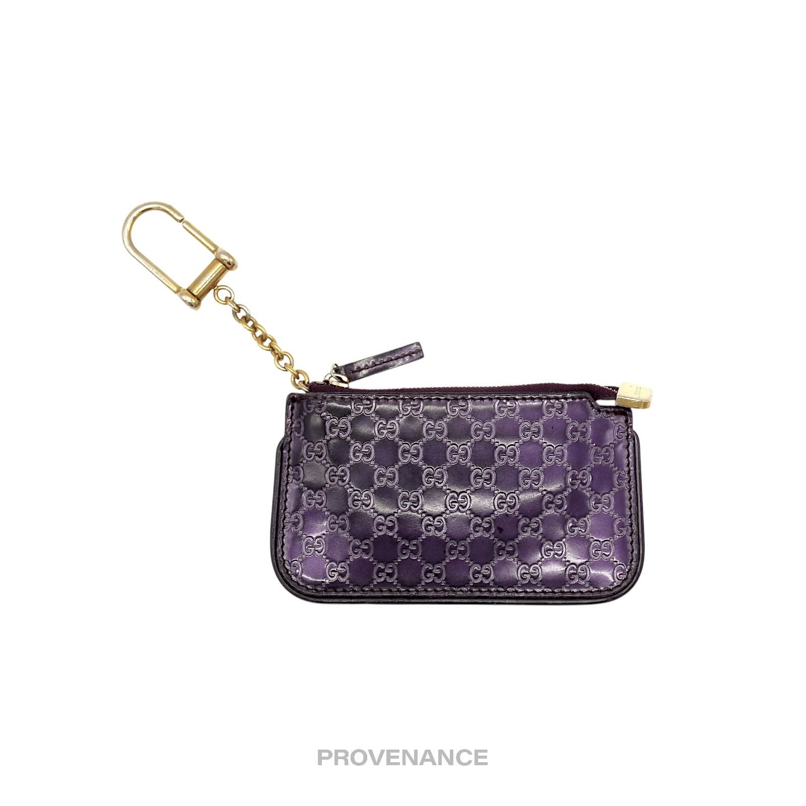 Gucci 🔴 Gucci Key Pouch Cles - GG MicroGuccissima Patent Purple Size ONE SIZE - 1 Thumbnail