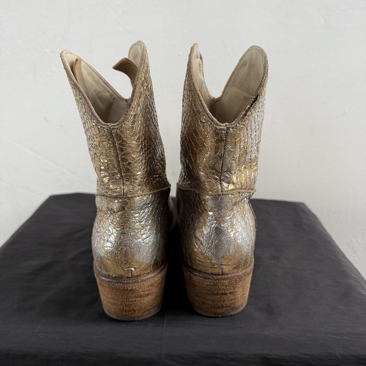 Other Vintage Manwood Vero Cuoio Gold Cowboy Boots Size US 7 / IT 37 - 6 Thumbnail