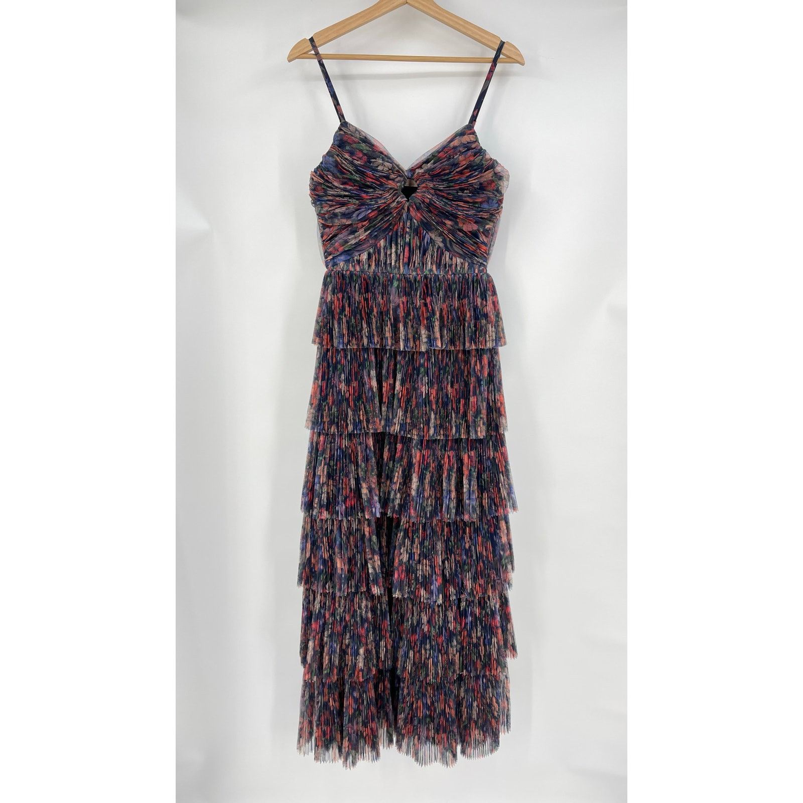Hutch Hutch | NWT Rosey Gown Navy Tropical Garden Tulle Maxi 0 Size XS / US 0-2 / IT 36-38 - 4 Thumbnail