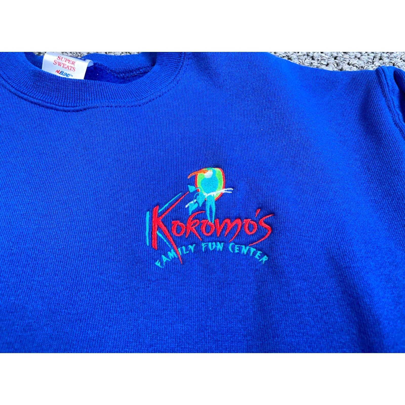 Jerzees Kokomo's Family Fun Center Embroidered Sweatshirt Adult Medium Blue Michigan Size US M / EU 48-50 / 2 - 3 Thumbnail