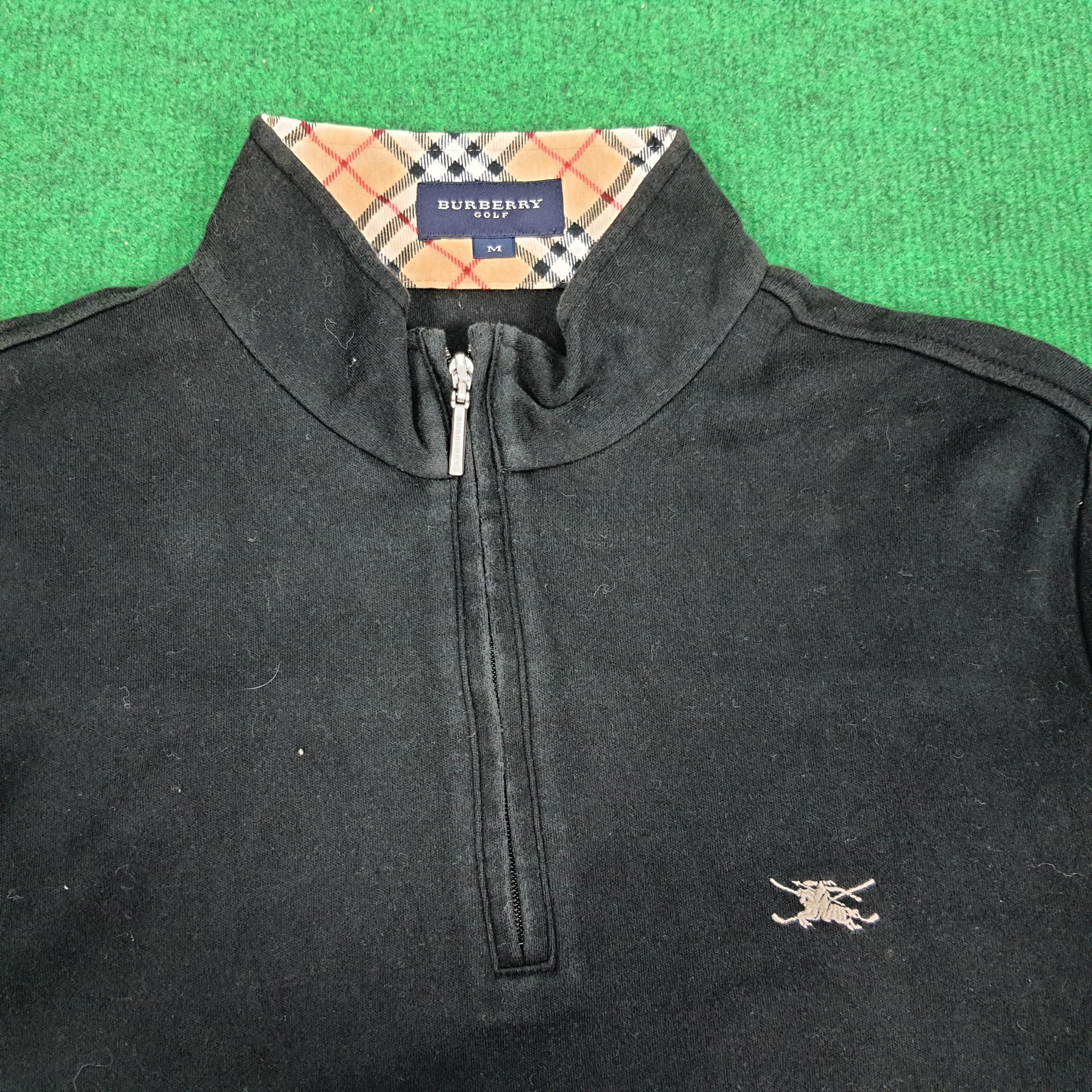 Burberry × Vintage Vintage Burberry Golf Nova Check Half Zipper Tshirt Size S / US 4 / IT 40 - 2 Thumbnail