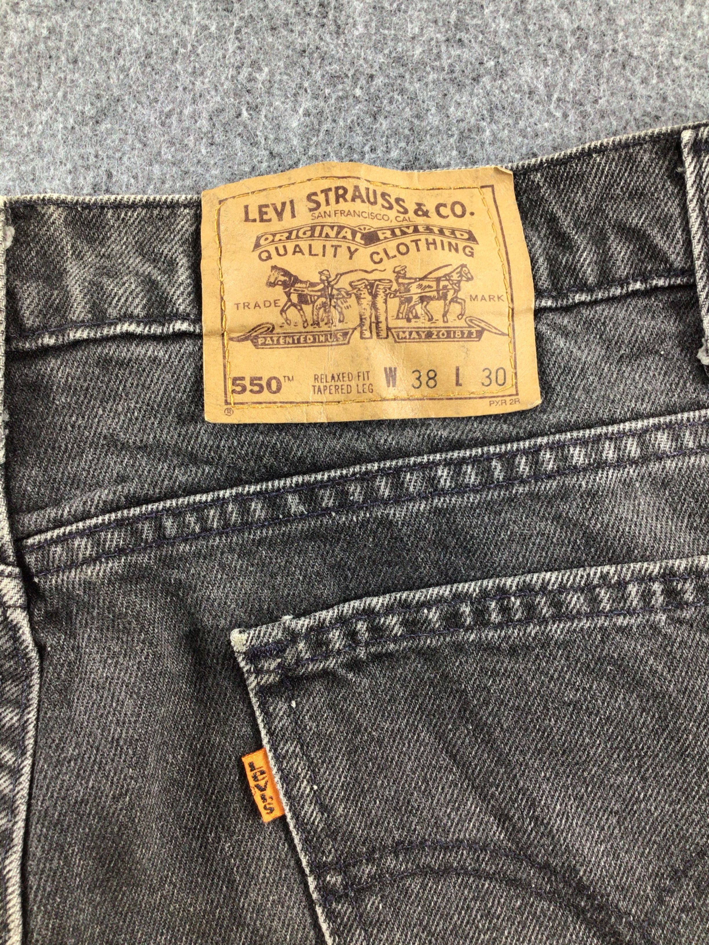 Levi's Vintage 90s Levis 559 Orange Tab Jeans Faded Black -J339 Size US 37 - 5 Thumbnail