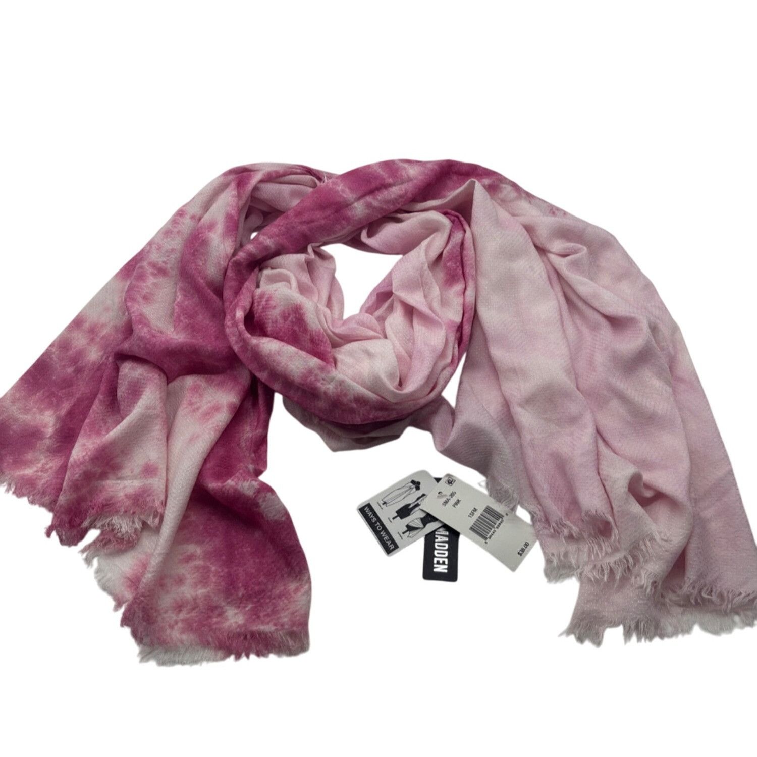Steve Madden Steve Madden Two-Tone Tie-Dyed Scarf, OS, PInk Size ONE SIZE - 9 Thumbnail
