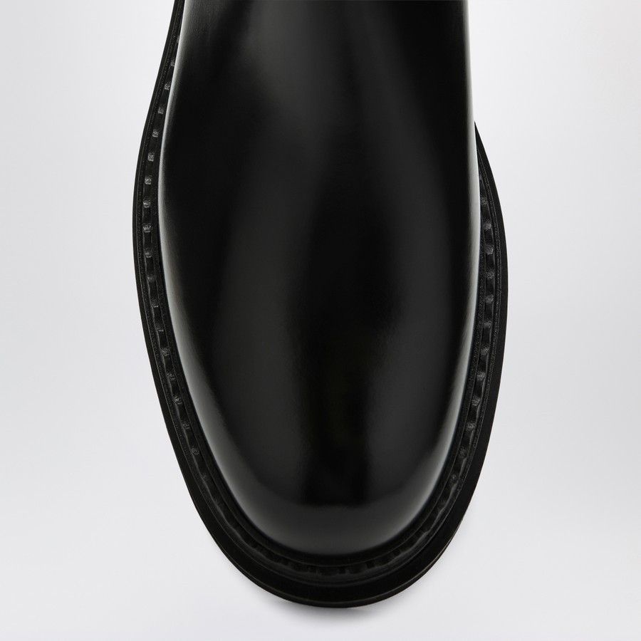 Dolce & Gabbana o1d2blof0226 Leather Ankle Boots in Black Size US 12 / EU 45 - 3 Thumbnail