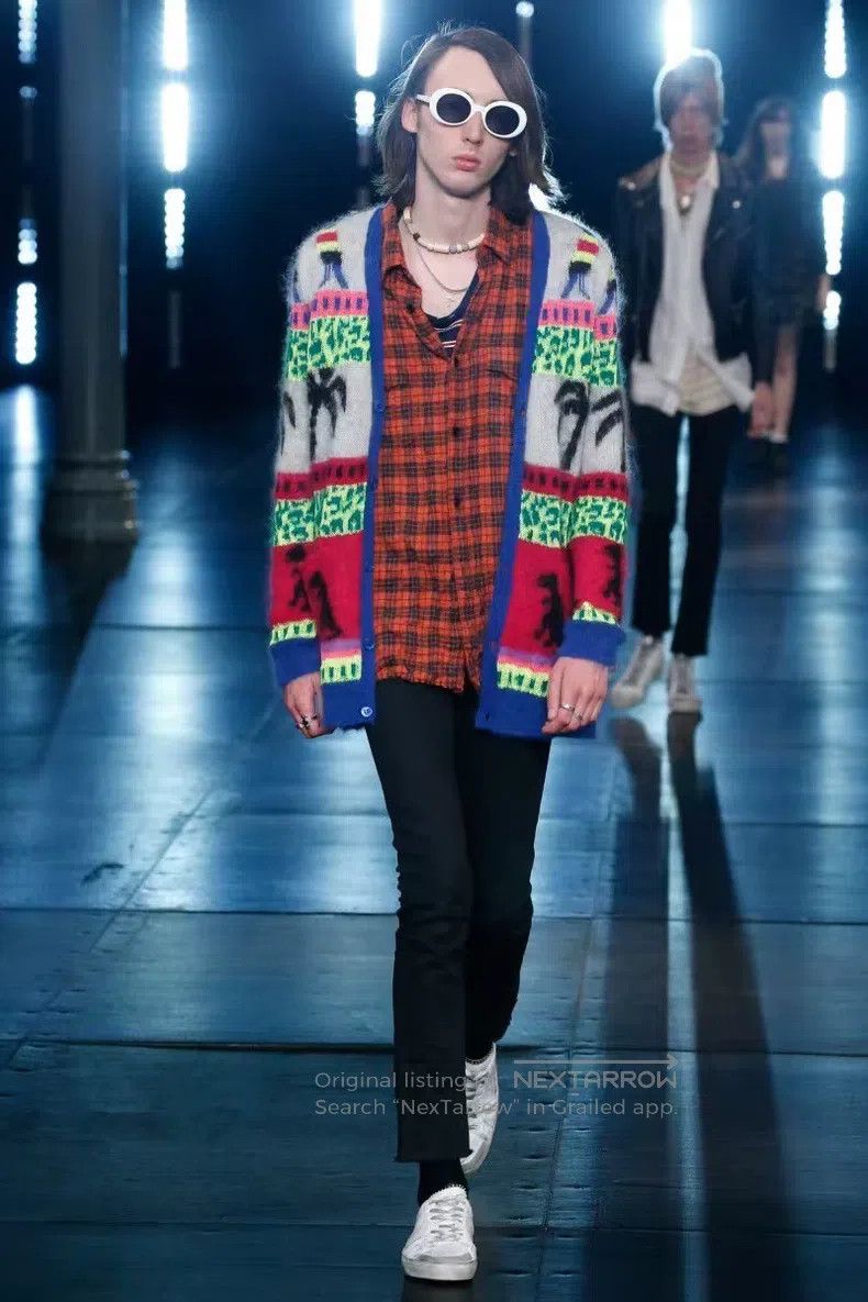 Saint Laurent Paris Saint Laurent Paris Silk Cashmere Open Cardigan with Dinos Size US XS / EU 42 / 0 - 6 Thumbnail
