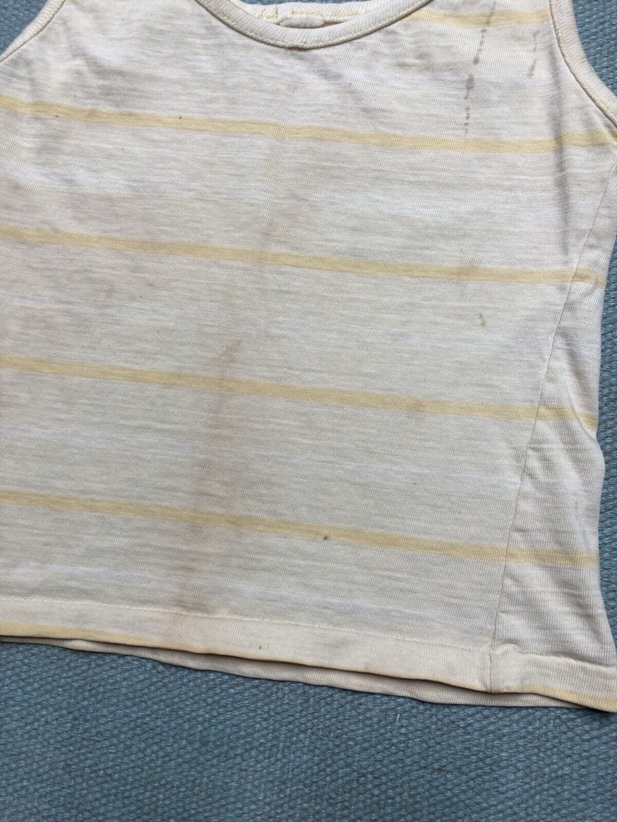 Vintage 70s striped tank top shirt distressed soft cotton women’s XS Size XS / US 0-2 / IT 36-38 - 2 Thumbnail