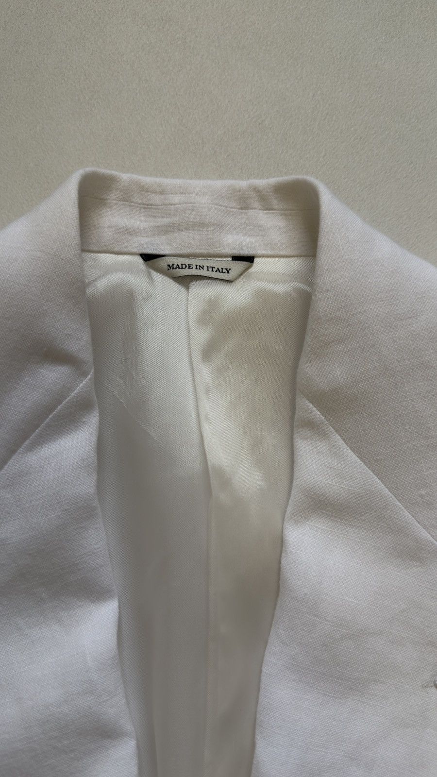 HUSBANDS White Linen Double Breasted Blazer Size 36R - 4 Thumbnail