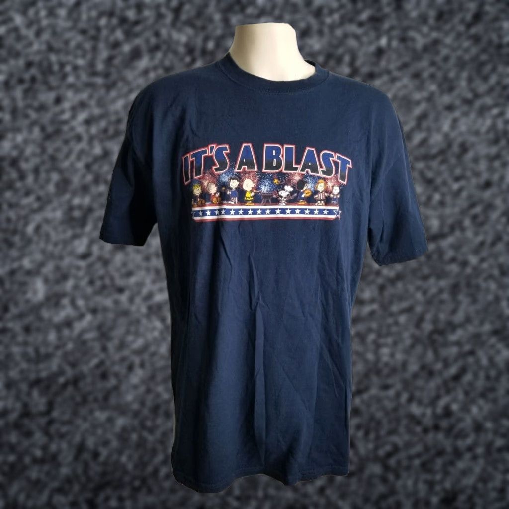 Peanuts VINTAGE Peanuts T Shirt 4th Of July XL Mens Patriotic It's A Blast Shirt Size US XL / EU 56 / 4 - 1 Thumbnail