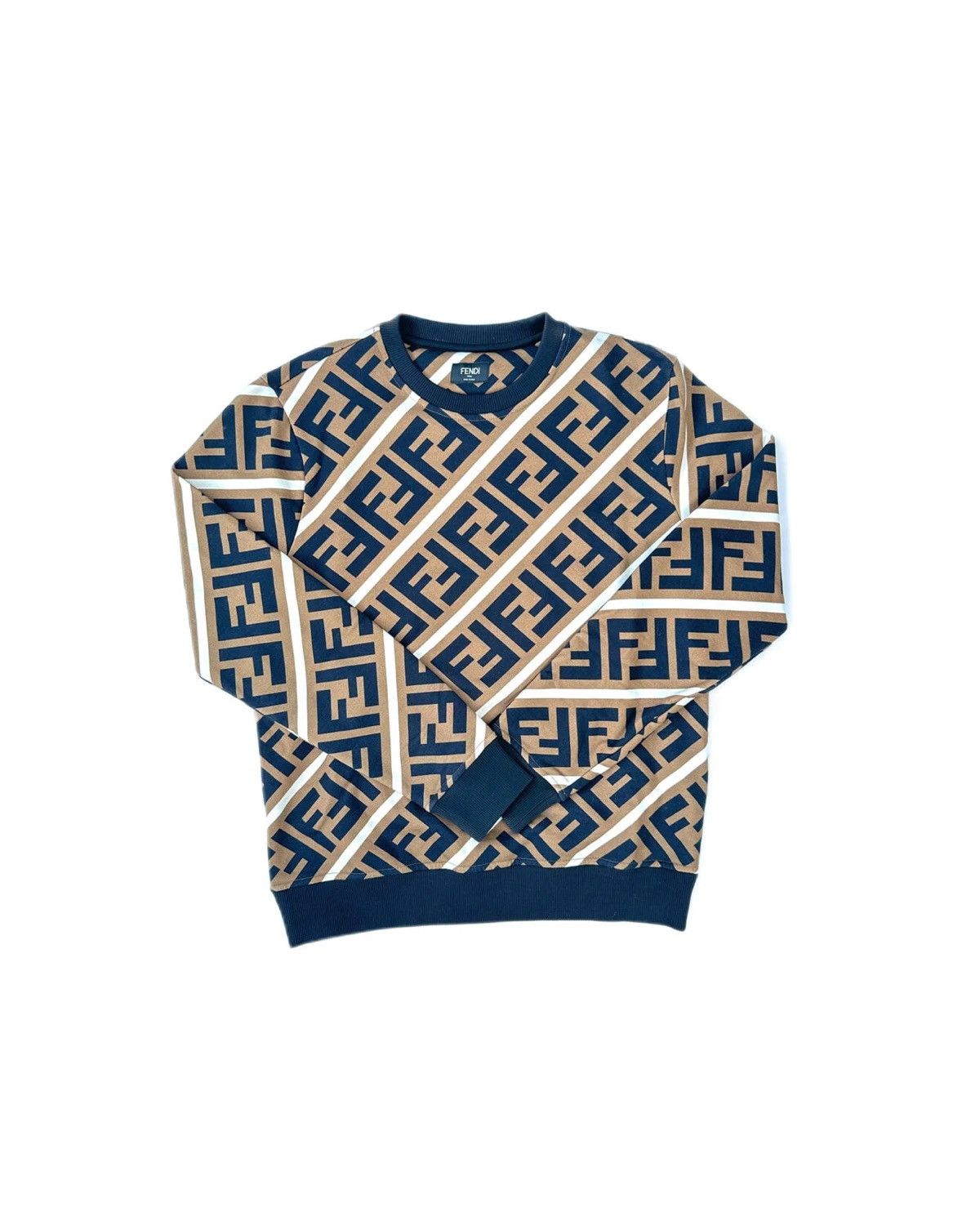 image of Fendi Monogram Sweatshirt in Brown, Men's (Size Small)