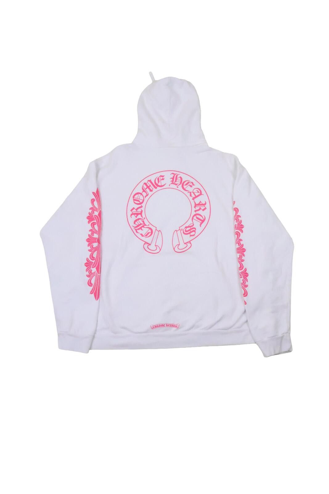 Chrome Hearts Horseshoe Floral Pink White Hoodie Size ONE SIZE - 2 Thumbnail