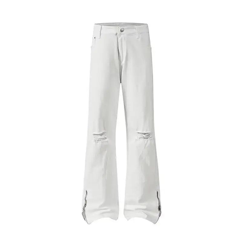 Japanese Brand Retro straight leg loose ripped jeans Size US 32 / EU 48 - 6 Thumbnail