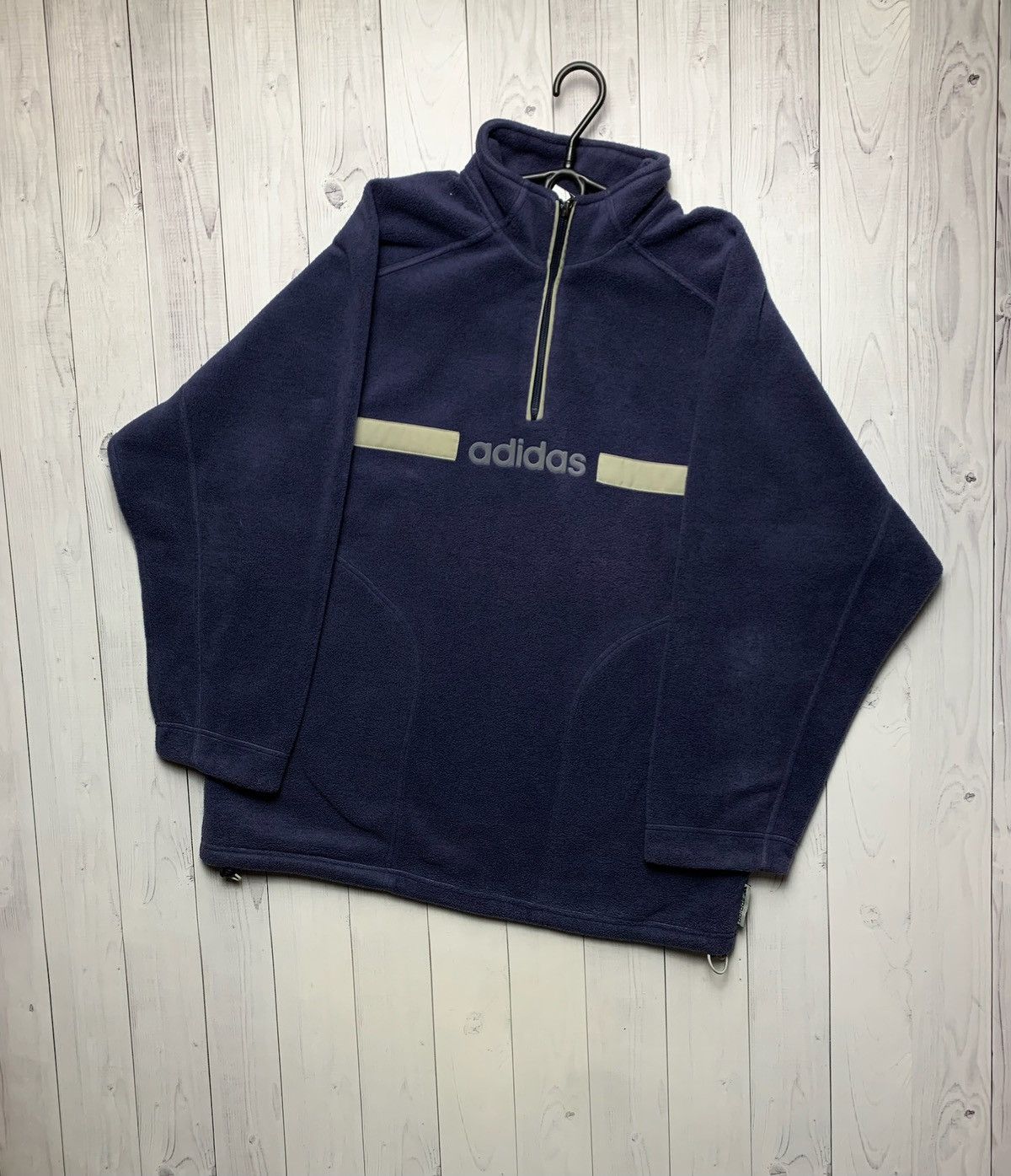 Vintage Vintage adidas fleece jacket zip 1/3 rare logo sweatshirt Size US M / EU 48-50 / 2 - 1 Thumbnail