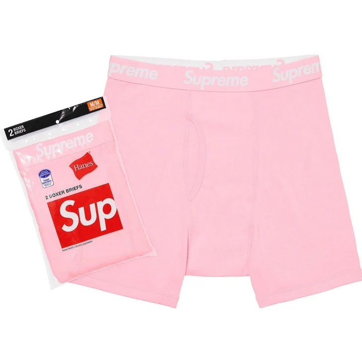 Hanes × Supreme Boxer Brief (2 Pack) Pink FW21 - Medium Size US 32 / EU 48 - 1 Thumbnail
