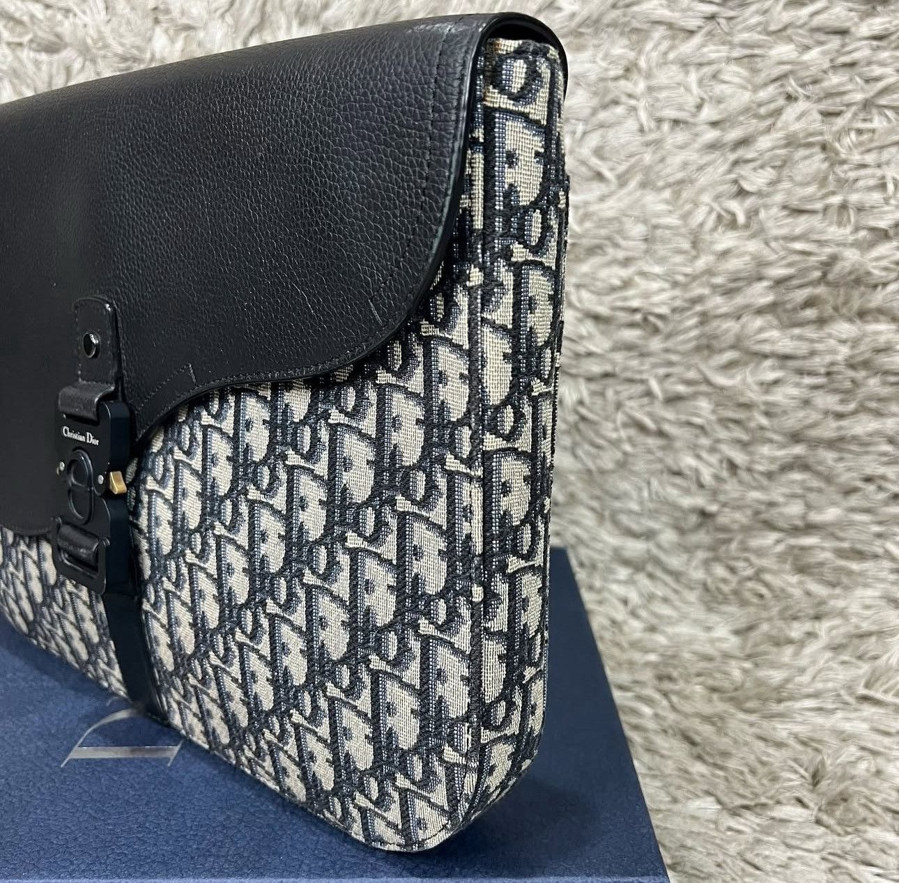 Dior Dior Saddle A4 Pouch Beige & Black Oblique Jacquard Fullset Size ONE SIZE - 10 Thumbnail