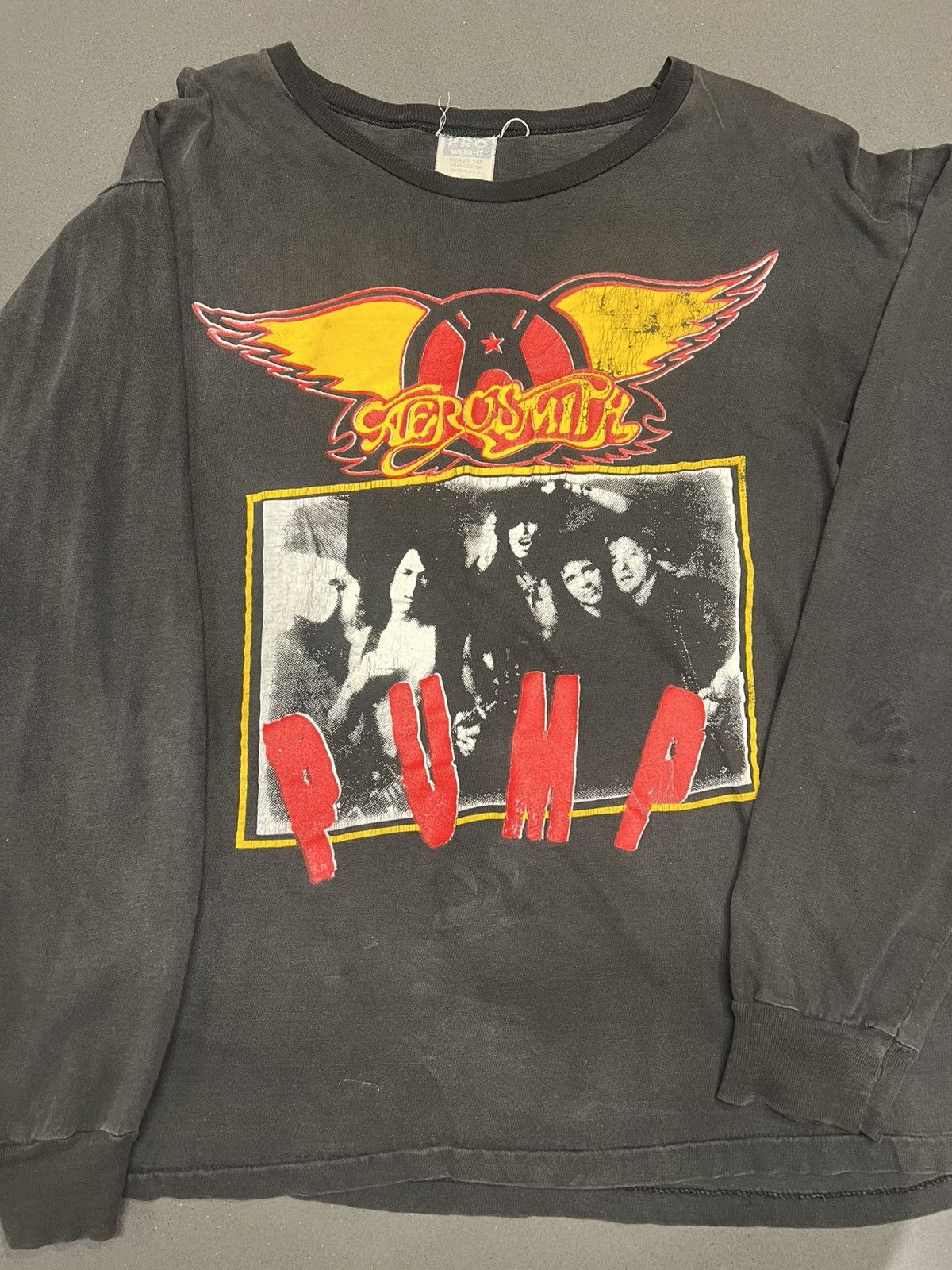 Vintage Aero smith 1990 skid row long sleeve Size US XL / EU 56 / 4 - 4 Thumbnail