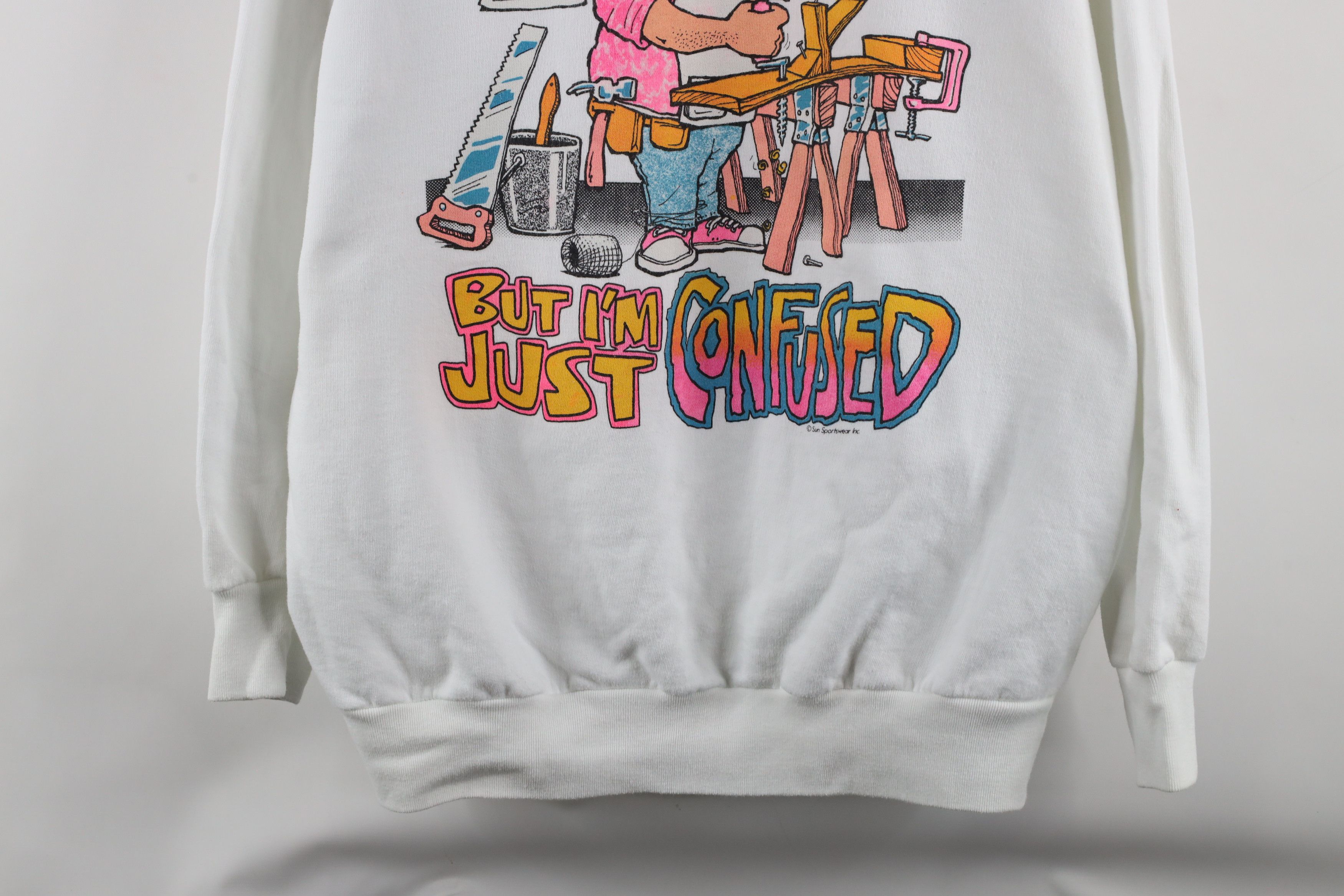 Vintage Vintage 90s I Busy But I'm Just Confused Cartoon Sweatshirt Size US XXL / EU 58 / 5 - 3 Thumbnail