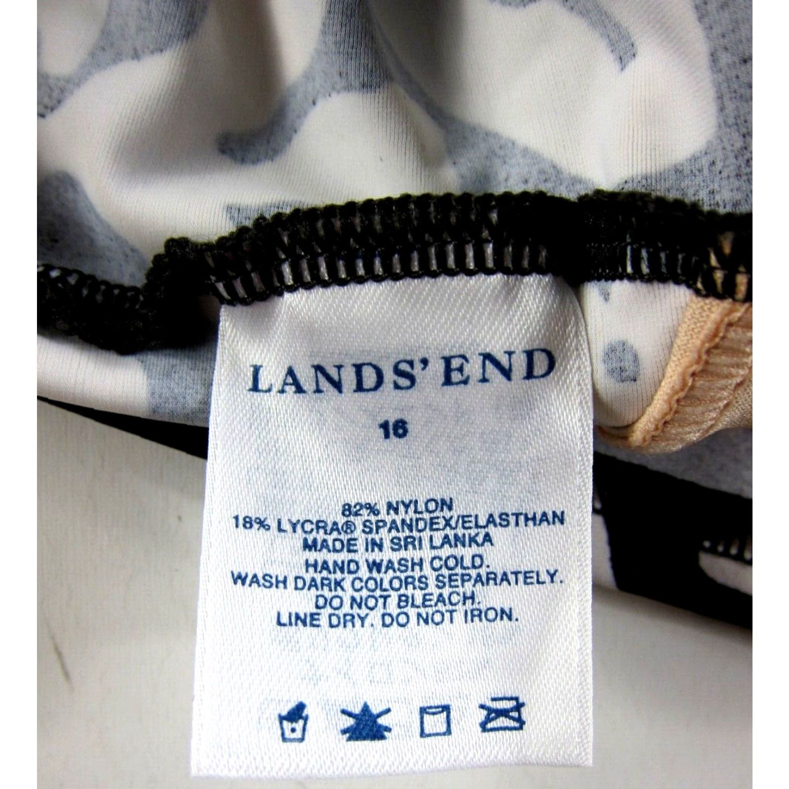 Lands' End Lands' End Black White Gold Floral Padded Built In Bra Halter Tankini Swim Top 16 Size XXL / US 16-18 / IT 52-54 - 3 Thumbnail