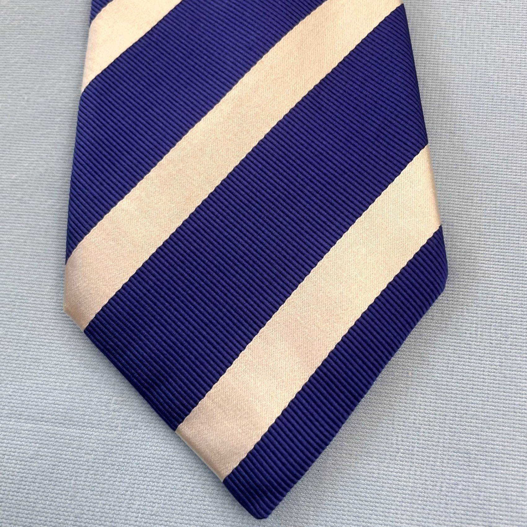 Charles Tyrwhitt VINTAGE Charles Tyrwhitt Silk Tie Blue Repp Neck tie Mens Exec Italy 3.5x61 Size ONE SIZE - 7 Thumbnail