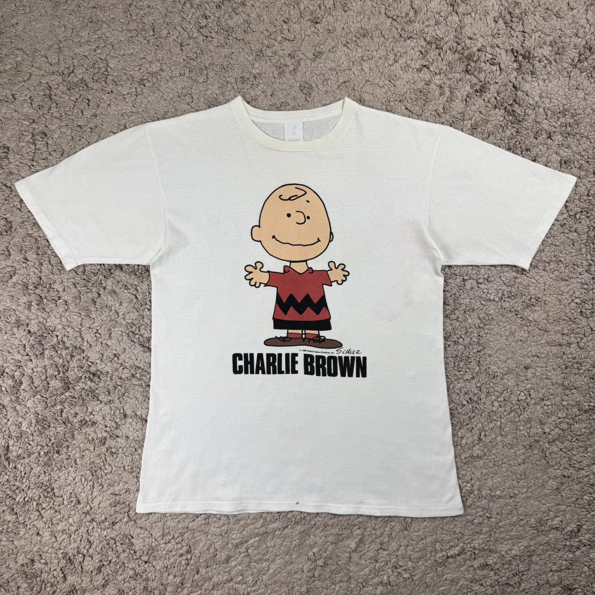 Vintage Vintage Cartoon Peanuts Charlie Brown Graphic T-shirt Size US L / EU 52-54 / 3 - 1 Thumbnail